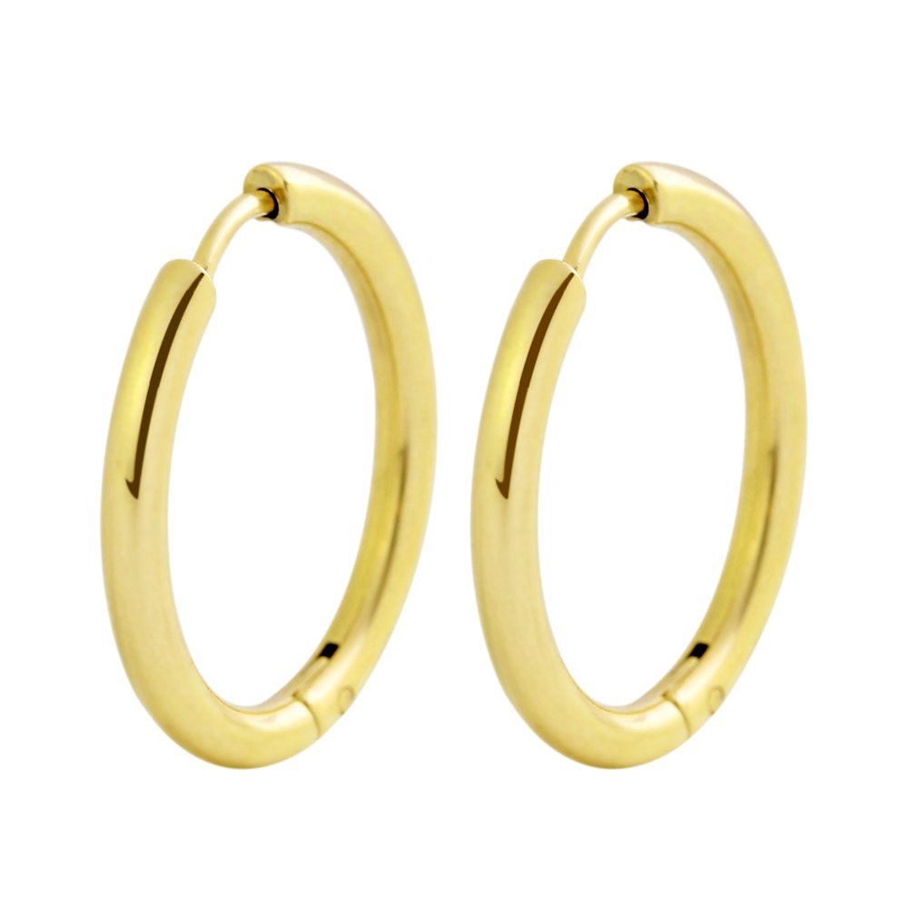 Hypoallergenic Stainless Steel Small Hinged Huggie Hoop Earrings - 0.7 Inch (18mm) - Perfect for Sensitive Ears, Everyday Wear & Gift Giving
