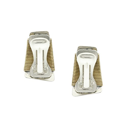 Brass over Silver Wire Wrapped Clip-On Earrings for Women - Elegant Non-Pierced Fashion Jewelry for Parties, Weddings & Special Occasions