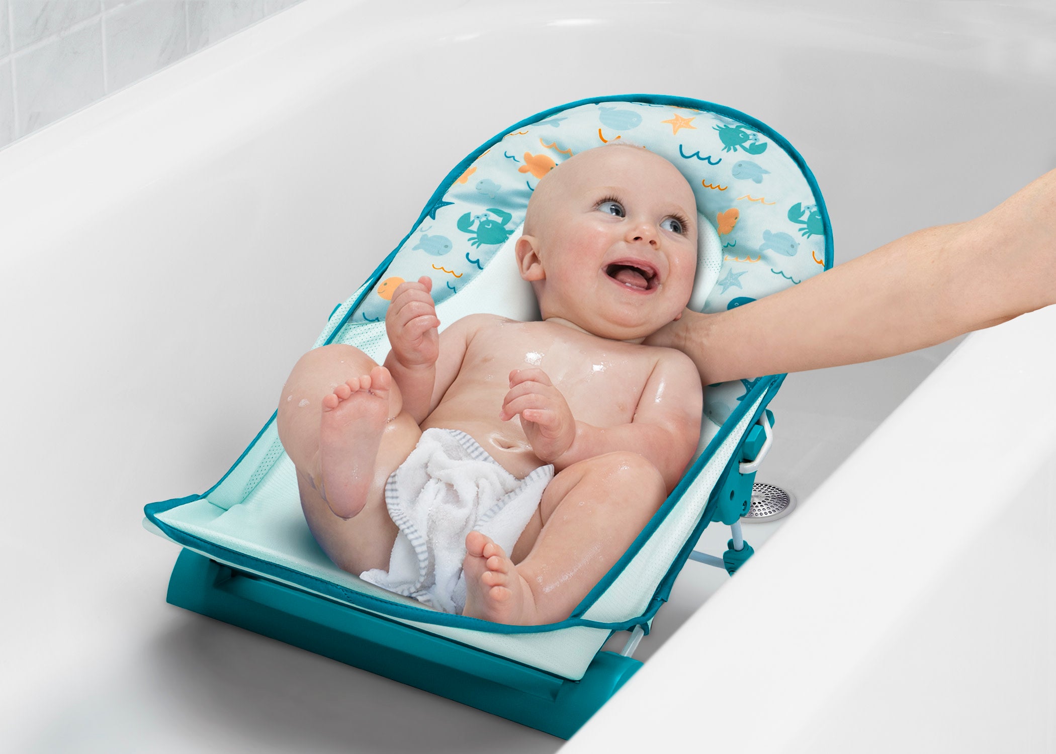 Baby Bath Tub with 2 Adjustable Reclining Positions - Safe Newborn & Infant Bathing for Home & Nursery Use