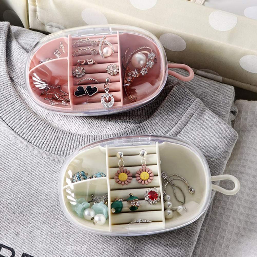 Mini Jewelry Rack & Travel Jewelry Organizer Box - Portable Storage Case for Rings, Necklaces, Earrings | Perfect for Travel, Home Organization & Gift Giving (Pink)