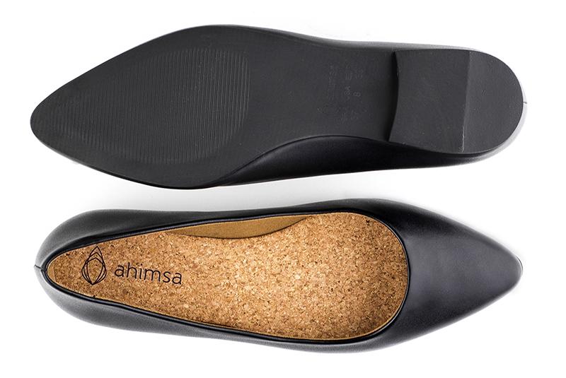 Ahimsa Vegan Black Matte Diana Flats - Comfortable Women's Ballet Shoes for Work, Casual & Formal Wear