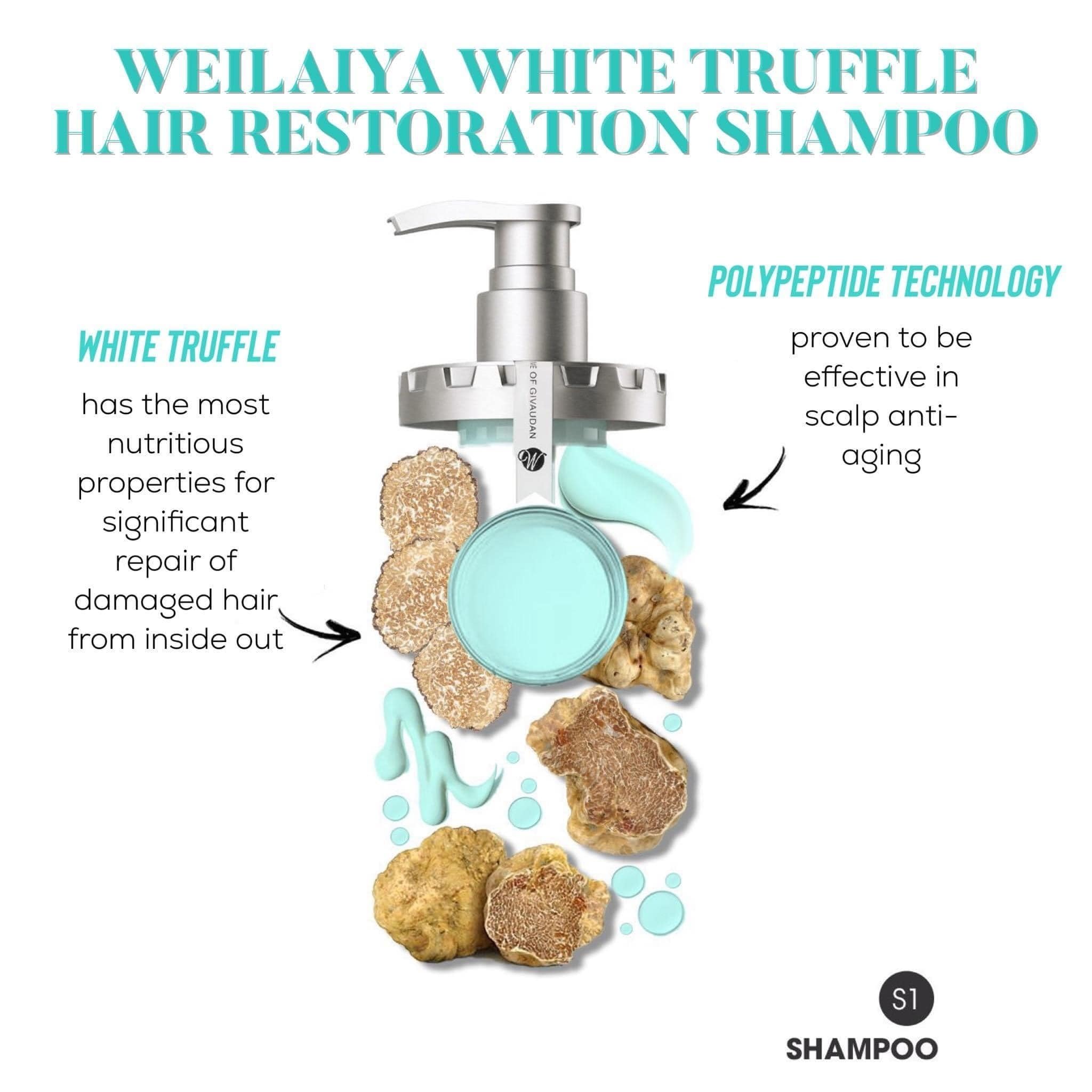 Weilaiya Truffle Shampoo and Hair Mask Set with Free Rose Essence Hair Oil - Sulfate-Free Hair Care for Dry, Damaged Hair - Salon Quality Treatment for Shine & Repair at Home