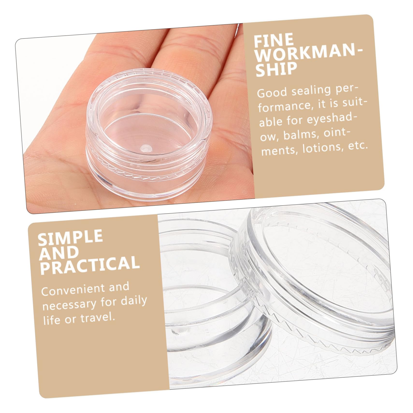 20 Pack 5g Round Cream Jars - Travel Size Empty Plastic Containers for Makeup, Cosmetics & Skincare | Lightweight Portable Cream Storage | Perfect for DIY Beauty Products, Sample Kits & On-the-Go Touch Ups