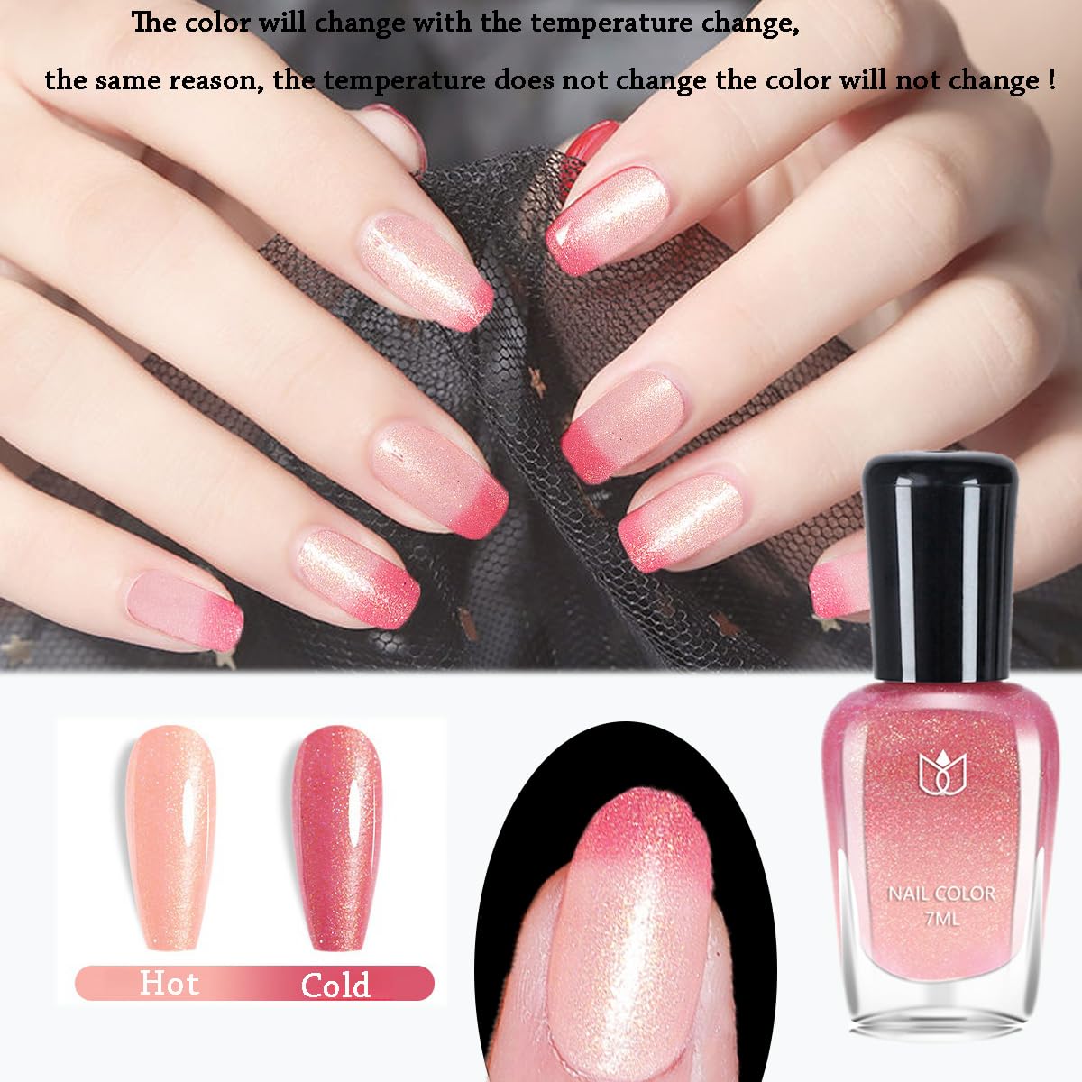 4 Pcs Color Changing Nail Polish Set - Quick Dry Classic Colors Nail Polish Kit (0.24 oz) - Glossy Finger & Toenail Polish for Women & Girls - Perfect for Parties, Weddings & Daily Makeup