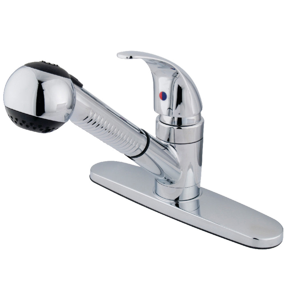 Kingston Brass KB6701LLSP Pull-Out Kitchen Faucet - Stainless Steel, High Arc, Single Handle, for Modern Home & Restaurant Use