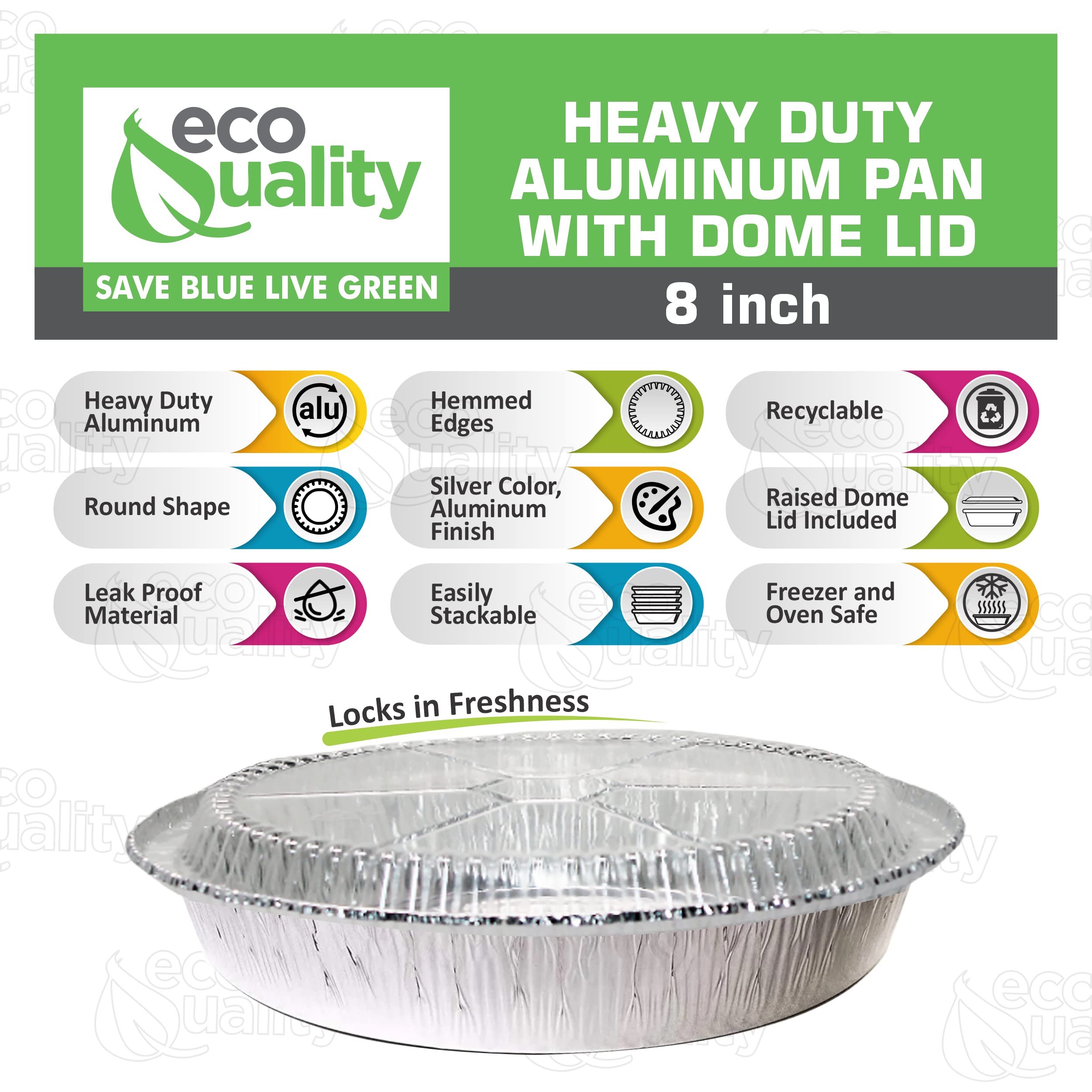 (500 Pack) 8 Inch Disposable Aluminum Foil Pans with Lids - Round Baking Pans for Cooking, Catering, Parties & Restaurants | Eco-Friendly Takeout Containers for Meal Prep, Leftovers & Food Storage