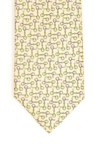 LA Smith Country & Hobby Equestrian Print Silk Necktie for Men - Premium Horse Riding Themed Tie for Business, Weddings & Formal Occasions