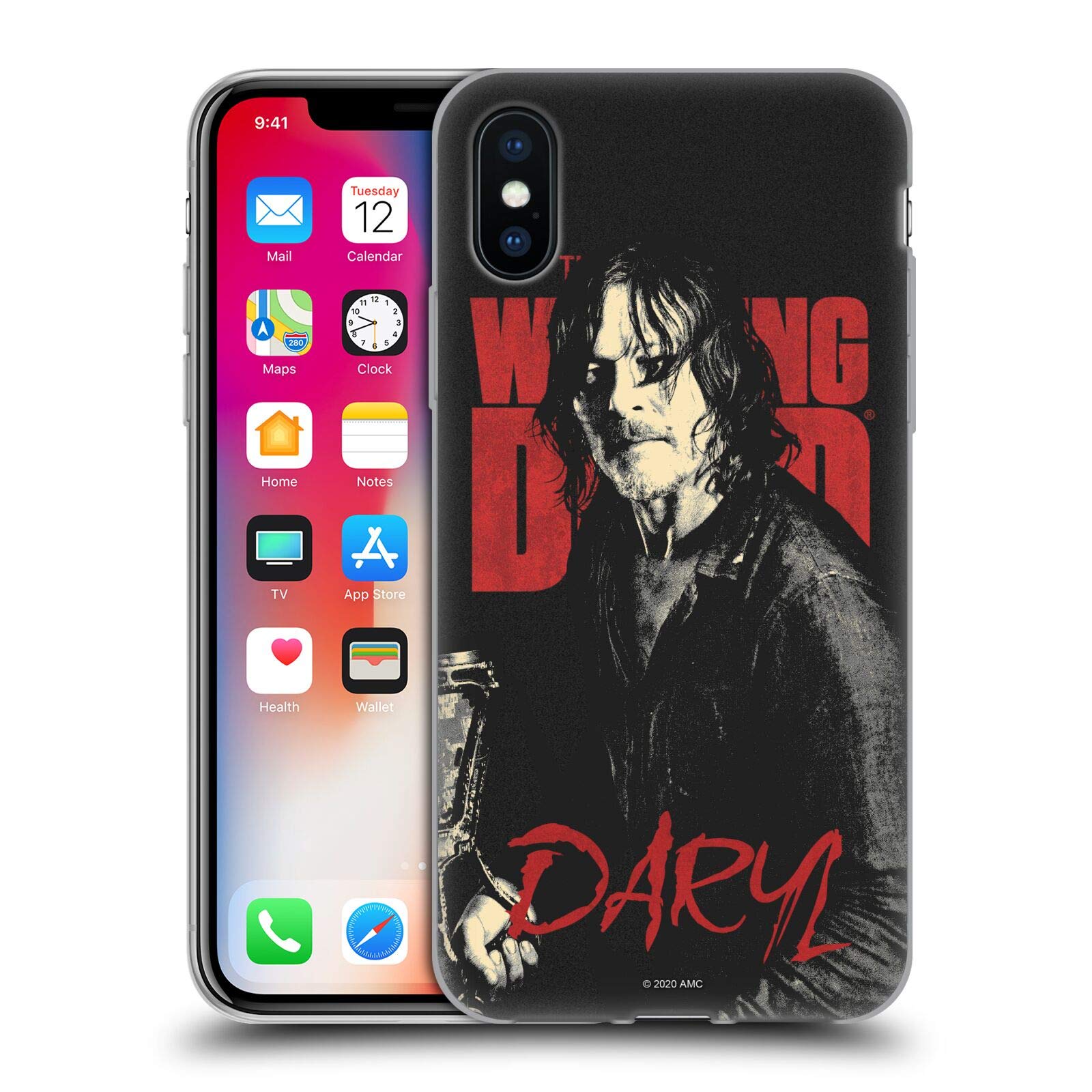 Official AMC The Walking Dead Daryl Dixon Season 10 Character iPhone X/Xs Soft Gel Case - Premium Licensed Phone Cover for Walking Dead Fans, Perfect for Halloween Cosplay & Comic-Con Events