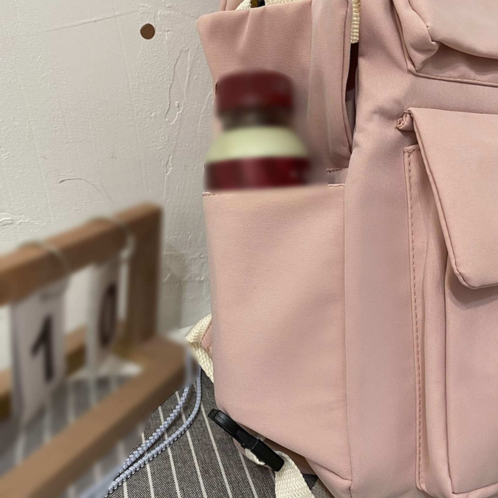 SUICRA Women's Backpack - Stylish Solid Color School Bag for Girls & Women, Multi-Pocket Cute Backpack for School, Work, Travel & Daily Use