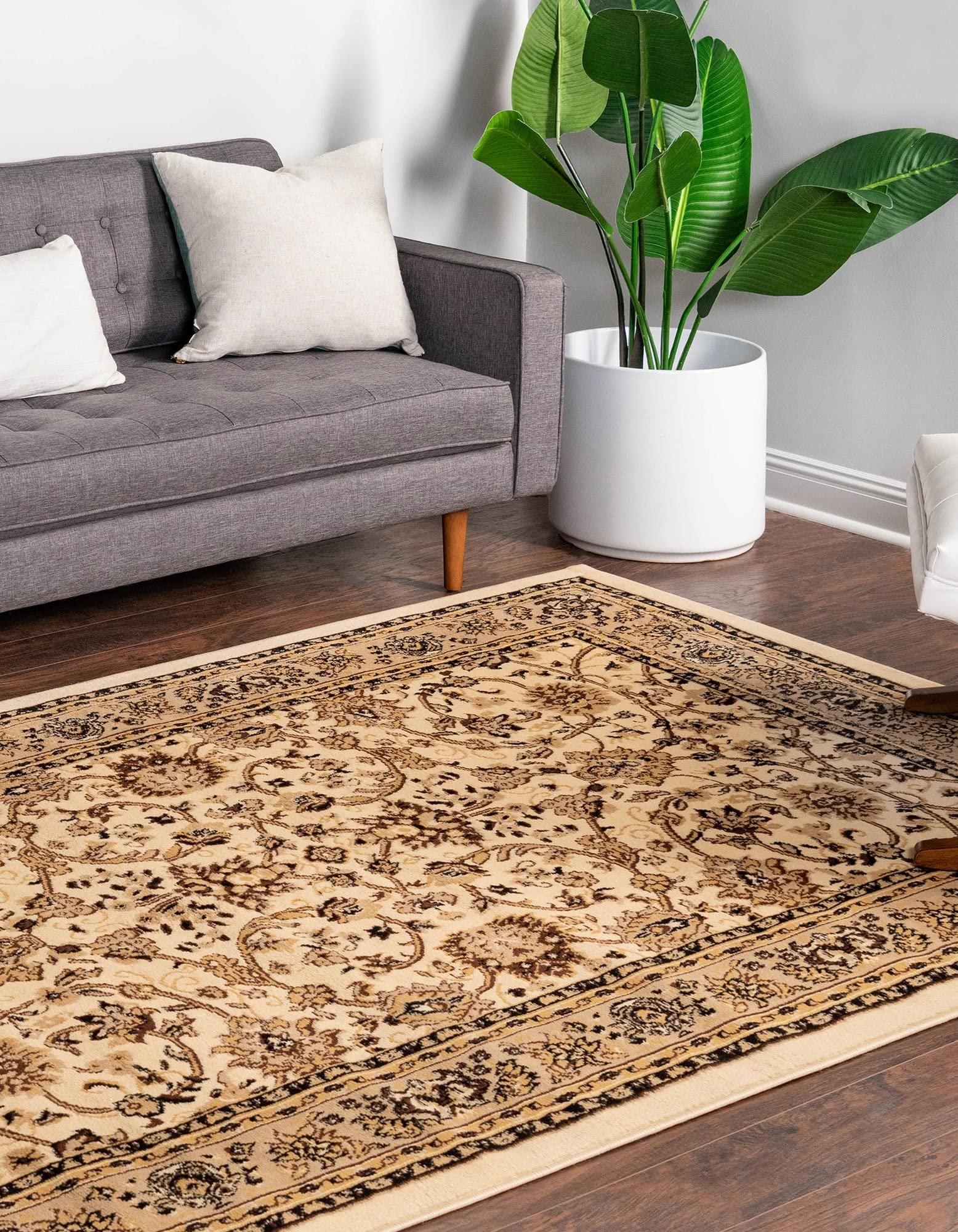Yasmin Collection 9' x 12' Ivory Area Rug - Soft Medium Pile Living Room Carpet for Large Spaces, Dining Room & Open Floor Plans | Home Decor, Bedroom, Office