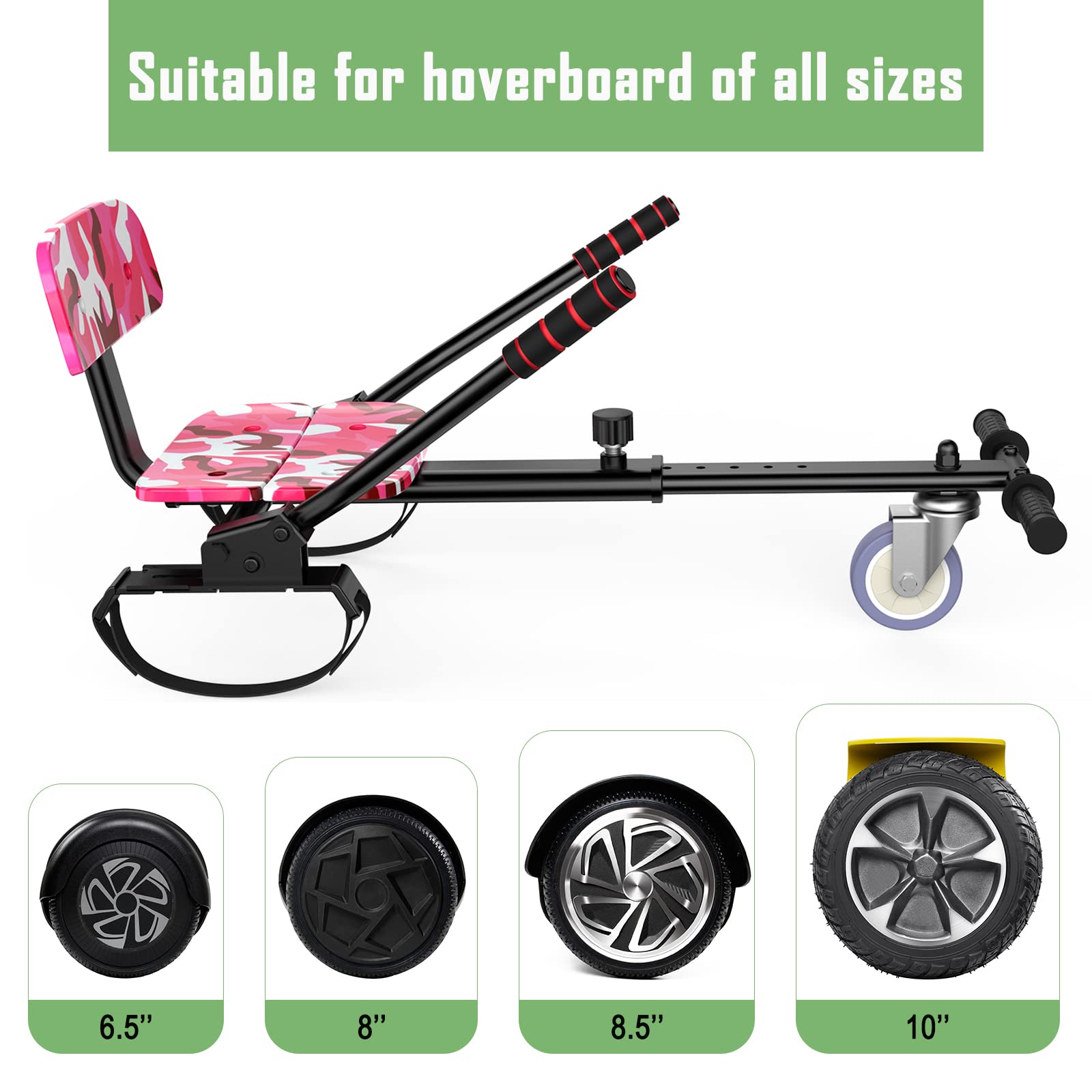 Self Balancing Hoverboard Scooter with Seat Attachment - 6.5