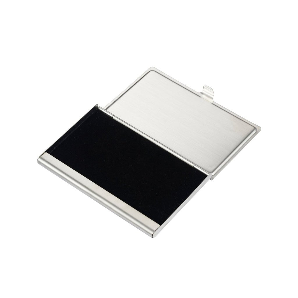 CUDWORTH Stainless Steel Plaid Business Card Holder - Slim Metal Card Case for Men & Women - Perfect for Office, Networking & Travel