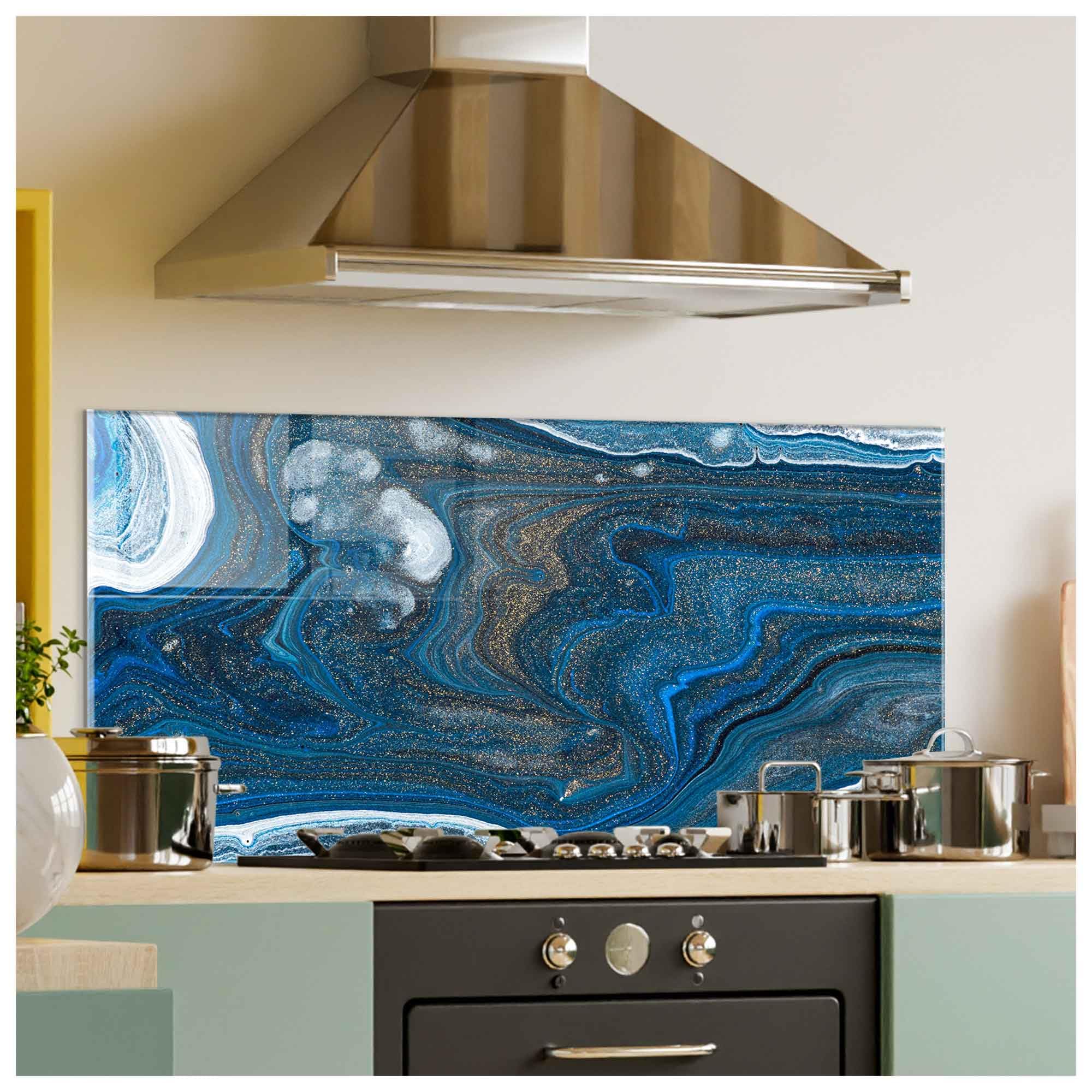 Tempered Glass Kitchen Backsplash - 27x20
