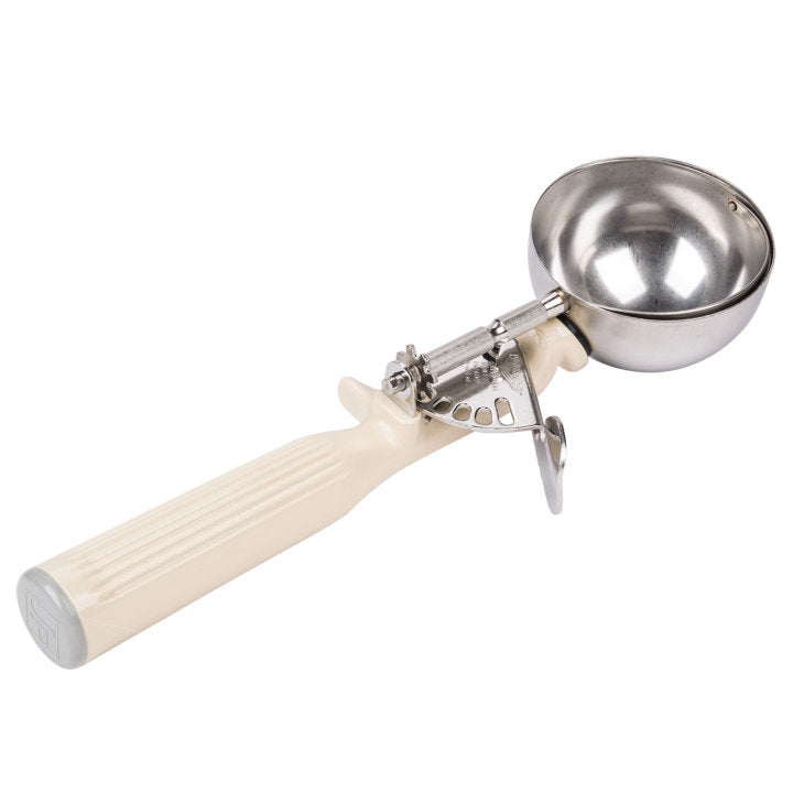 Vollrath #10 3.25 Oz Disher Scoop with Ivory Handle - Perfect for Cookie Dough, Ice Cream & Food Portioning