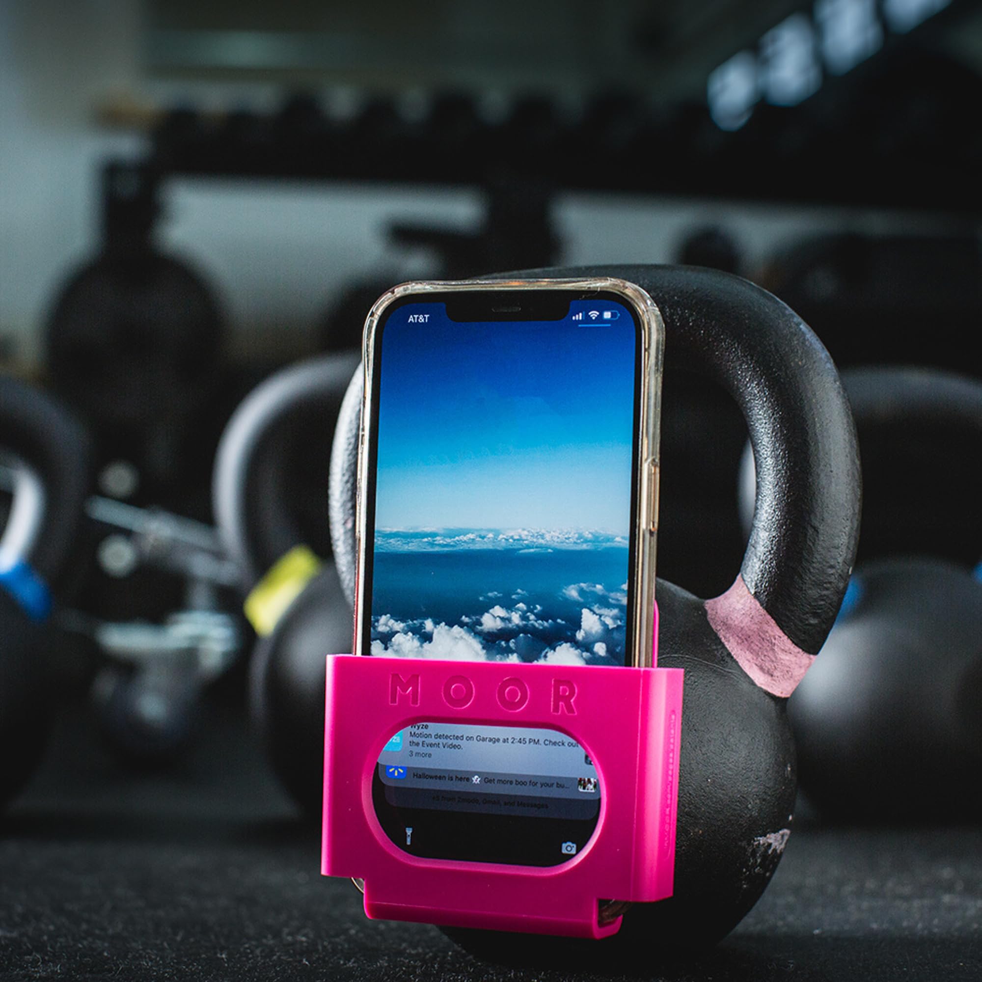 Spotter™ Magnetic Universal Gym Phone Mount - Secure Workout Phone Holder for iPhone & Android (Hot Pink) | Perfect for Treadmill, Elliptical & Weight Training