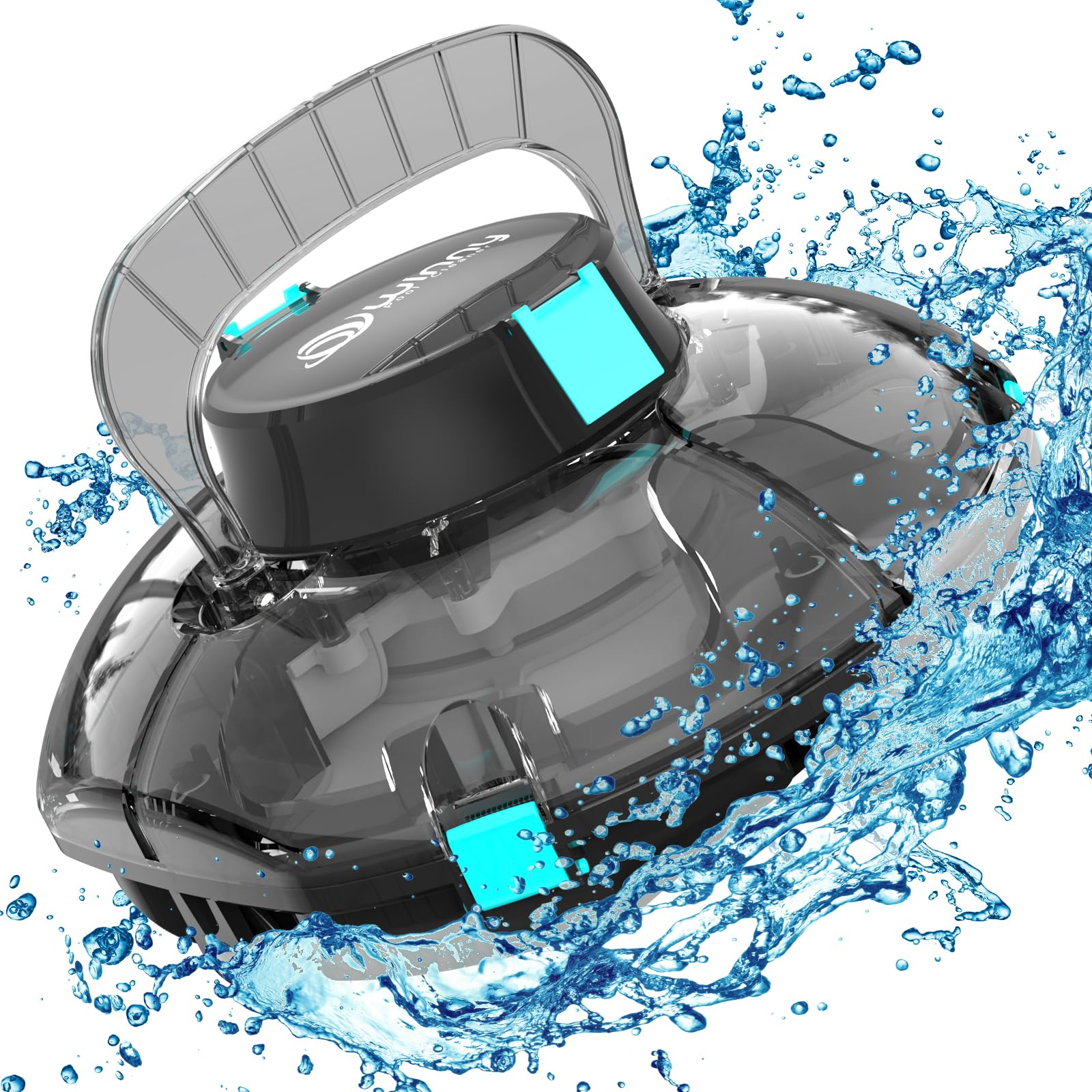 Best Cordless Robotic Pool Vacuum Cleaner for Above Ground Pools - Powerful Suction, Transparent Design, Cleans Up to 645 Sq. Ft Effortlessly - Perfect for Inground & Above Ground Swimming Pools, Spas, and Backyard Cleaning