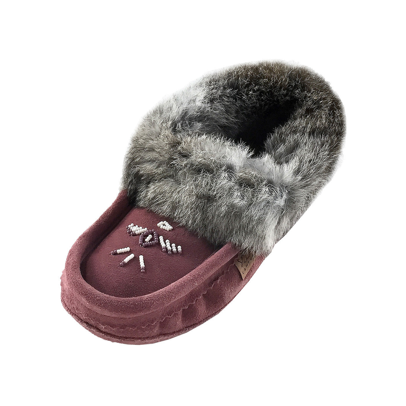 Women's Warm Fleece-Lined Rabbit Fur Suede Moccasins - Cozy Winter House Slippers for Indoor/Outdoor Use