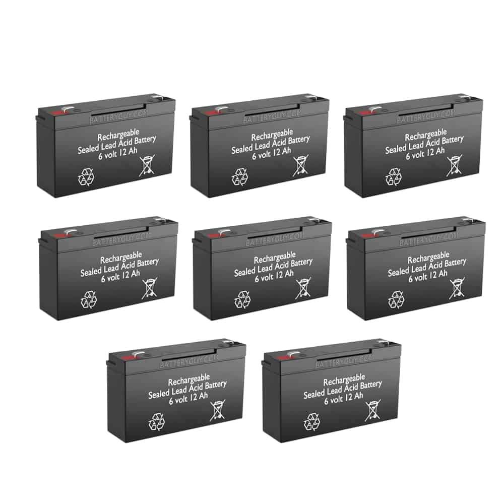 Pulsar 500 Replacement 6V 12AH SLA Rechargeable Battery - High Rate Deep Cycle Battery Pack (8 Pack) - Perfect for Emergency Lights, Security Systems & Power Backup