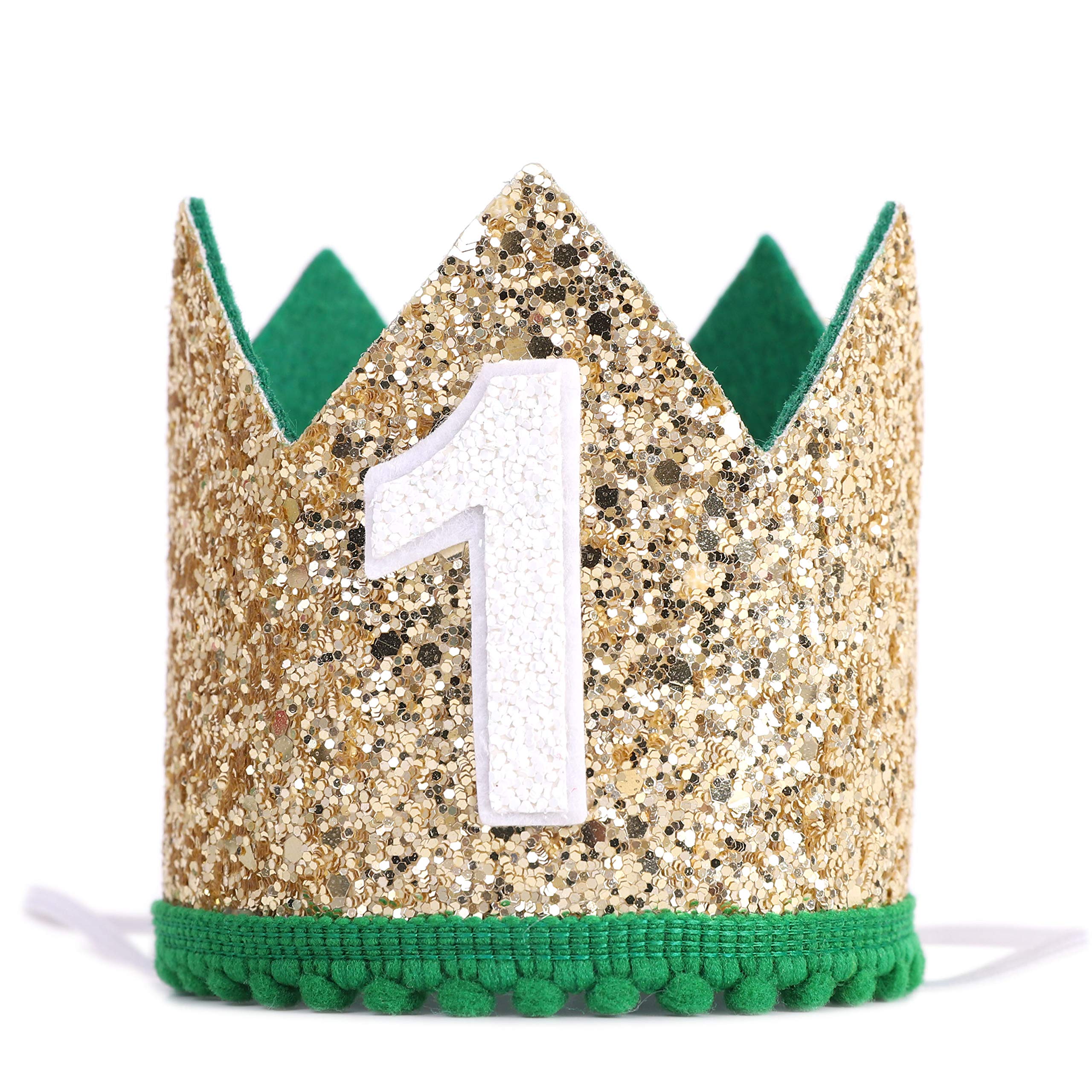 Wild One 1st Birthday Hat - Green & Gold Party Decor for Baby's First Birthday | Perfect for 1st Birthday Photos, Cake Smash & Milestone Celebrations