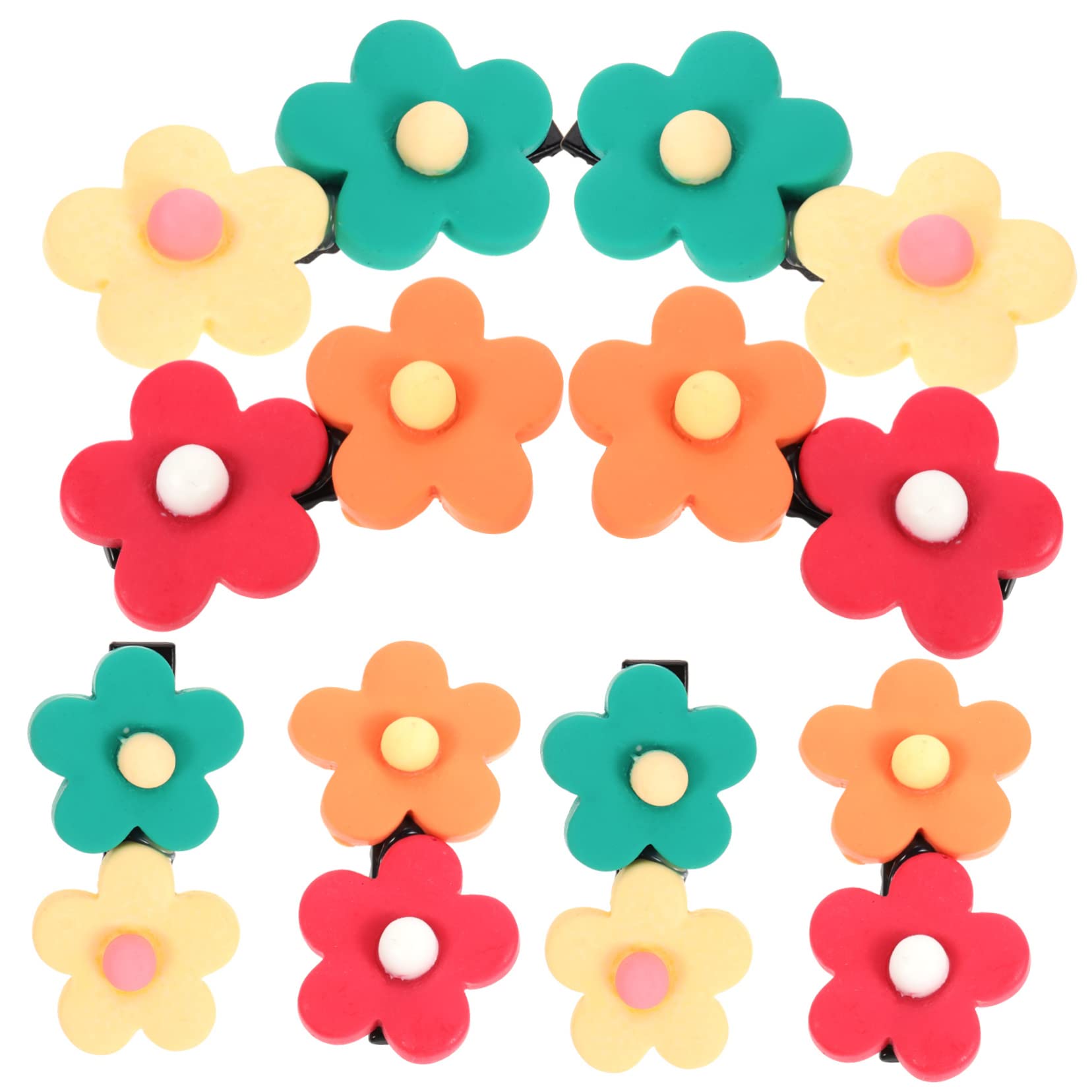 SOIMISS 8-Piece Alligator & Duck Hair Clips Set for Girls - Cute Baby Hair Accessories, Tiny Flower Clips, Side Bangs Pins - Perfect for School, Parties & Everyday Styling
