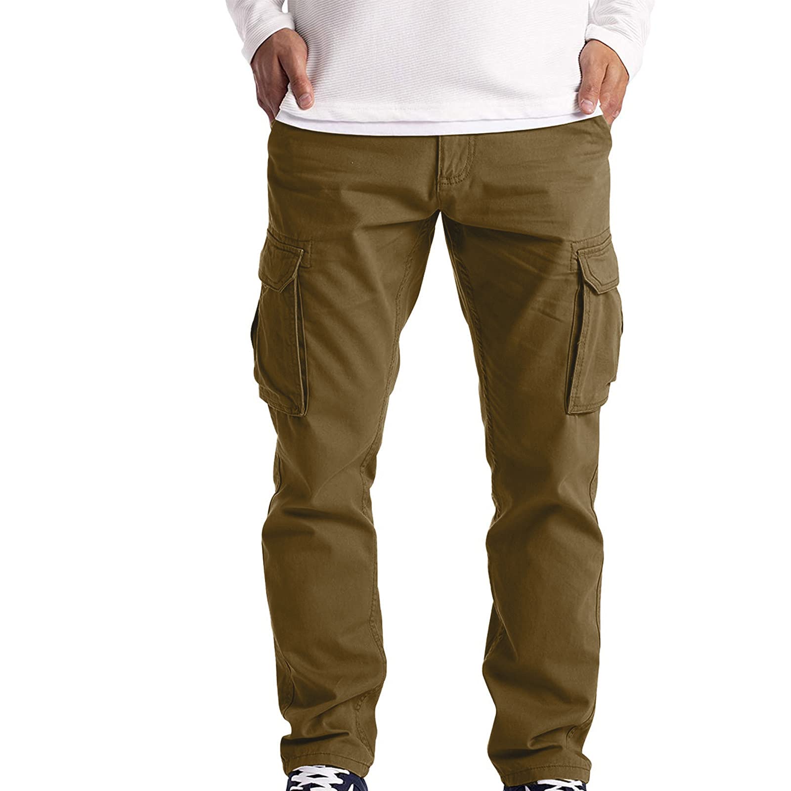 Men's Work Wear Combat Cargo Pants with 6 Safety Pockets - Durable Tactical Trousers for Construction, Hiking & Outdoor Activities