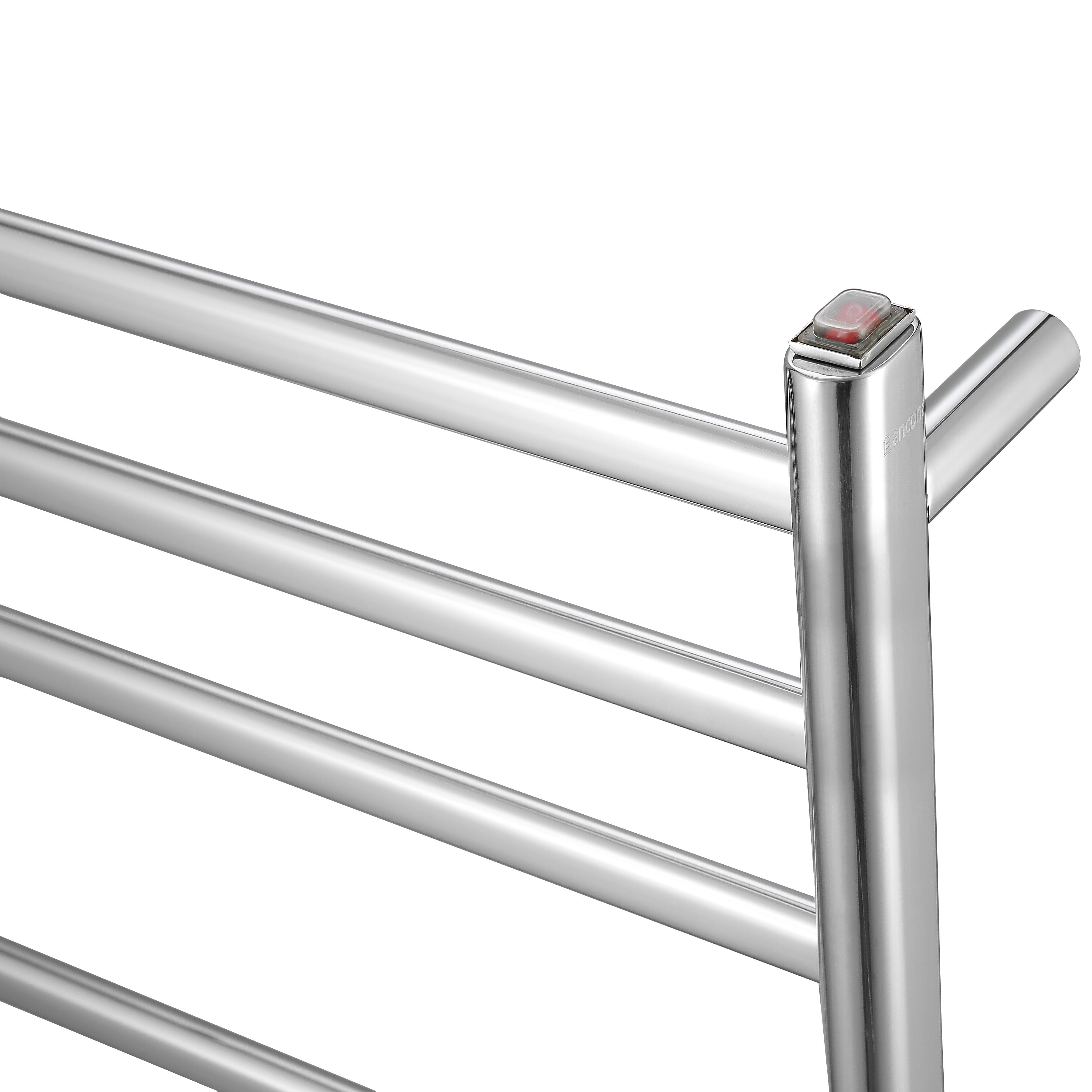 Prima Dual XL 12 Bar Hardwired & Plug-in Electric Towel Warmer - Polished Stainless Steel - Fast Heating Bathroom Luxury for Spa, Hotel & Home Use