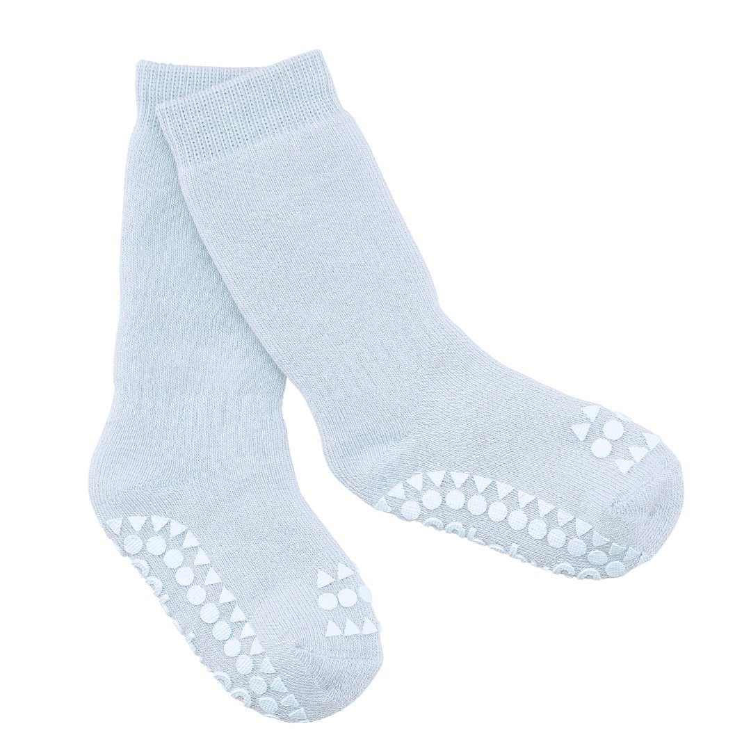 GOBABYGO Non-Slip Baby Socks - Sky Blue | Anti-Skid Infant Socks for Crawling & Playtime | Soft & Comfortable Toddler Socks for Home & Daycare