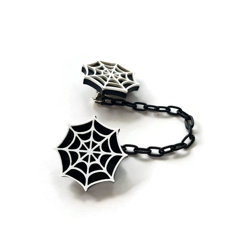 Spiderweb Sweater Clips - Halloween Cardigan Clips for Spooky Season Outfits