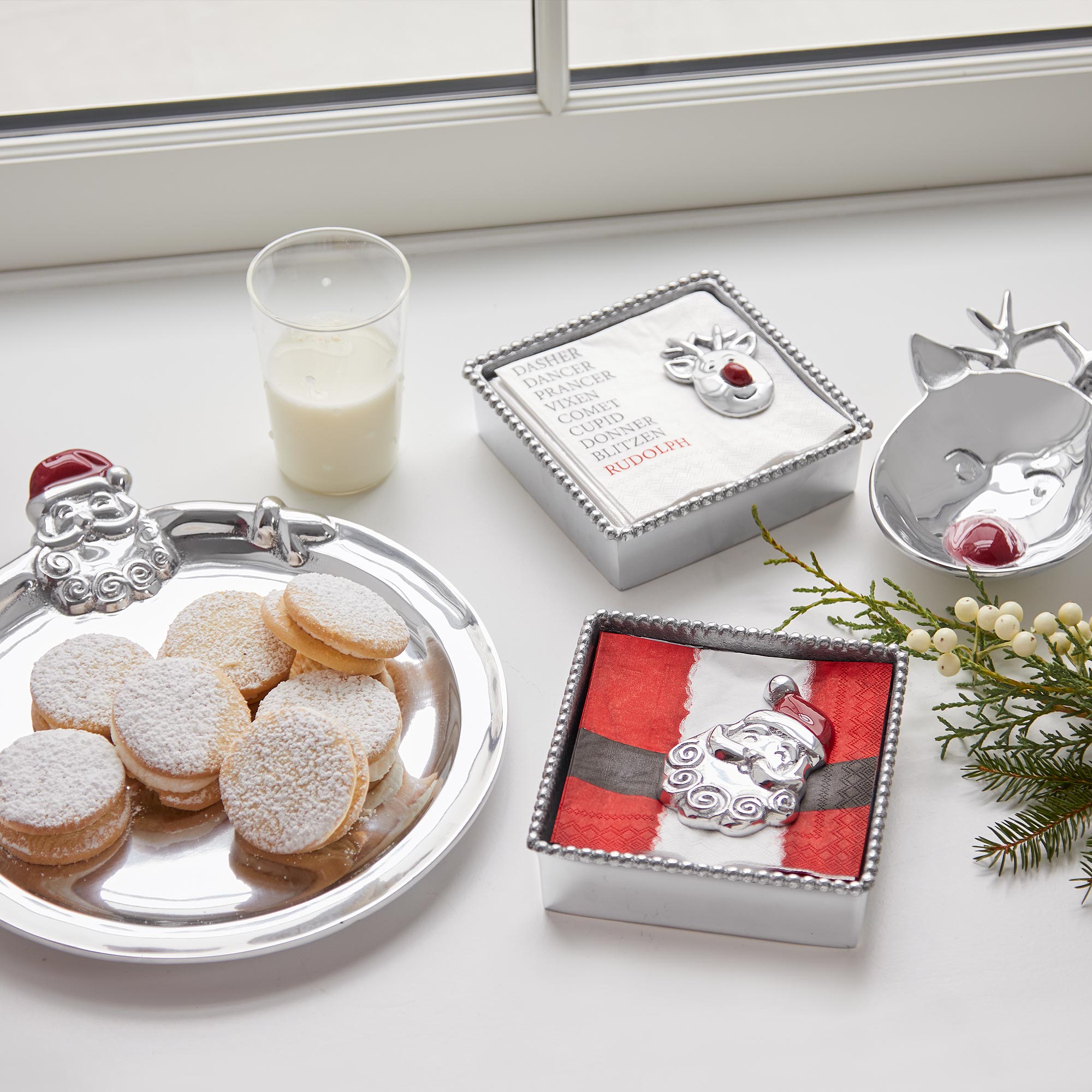 Santa Cookie Platter - Round Christmas Serving Tray for Holiday Cookies & Party Snacks | Perfect for Christmas Gatherings, Cookie Exchanges & Festive Home Decor