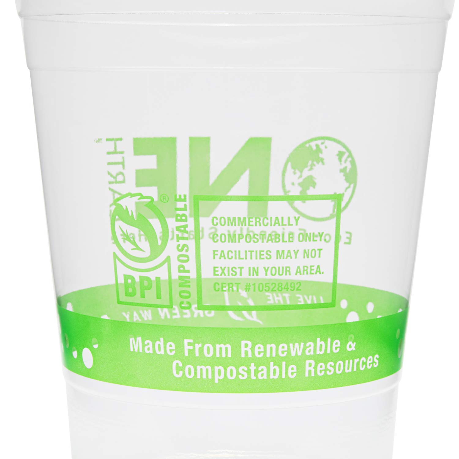Karat Earth KE-KC16G 16 oz 100% Compostable PLA Cups (1000 Count) - Eco-Friendly Disposable Cups for Parties, Coffee Shops & Restaurants