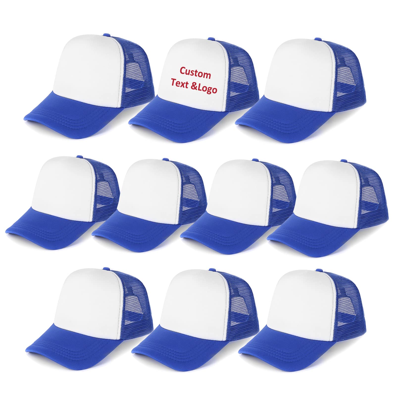 Ultrafun 10 Pack Blank Trucker Hats - Bulk Sublimation Mesh Baseball Caps Adjustable for Men & Women - Perfect for Custom Printing, Sports Events, and Outdoor Activities
