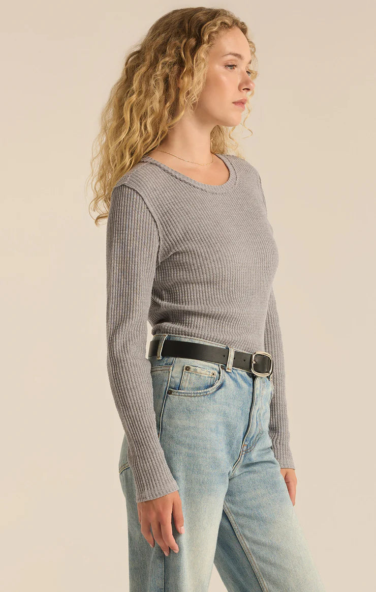 Z Supply Women's Arlet Thermal Long Sleeve Top - Soft & Warm Winter Layering Shirt for Casual Outfits & Outdoor Activities