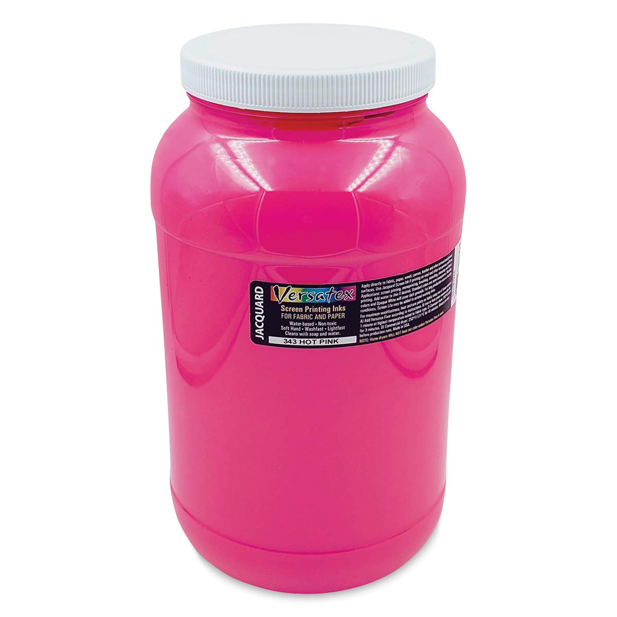 Jacquard Versatex Screen Printing Ink - Hot Pink, 128 oz Jar - Premium Fabric Ink for DIY T-Shirts, Posters & Textile Art Projects
