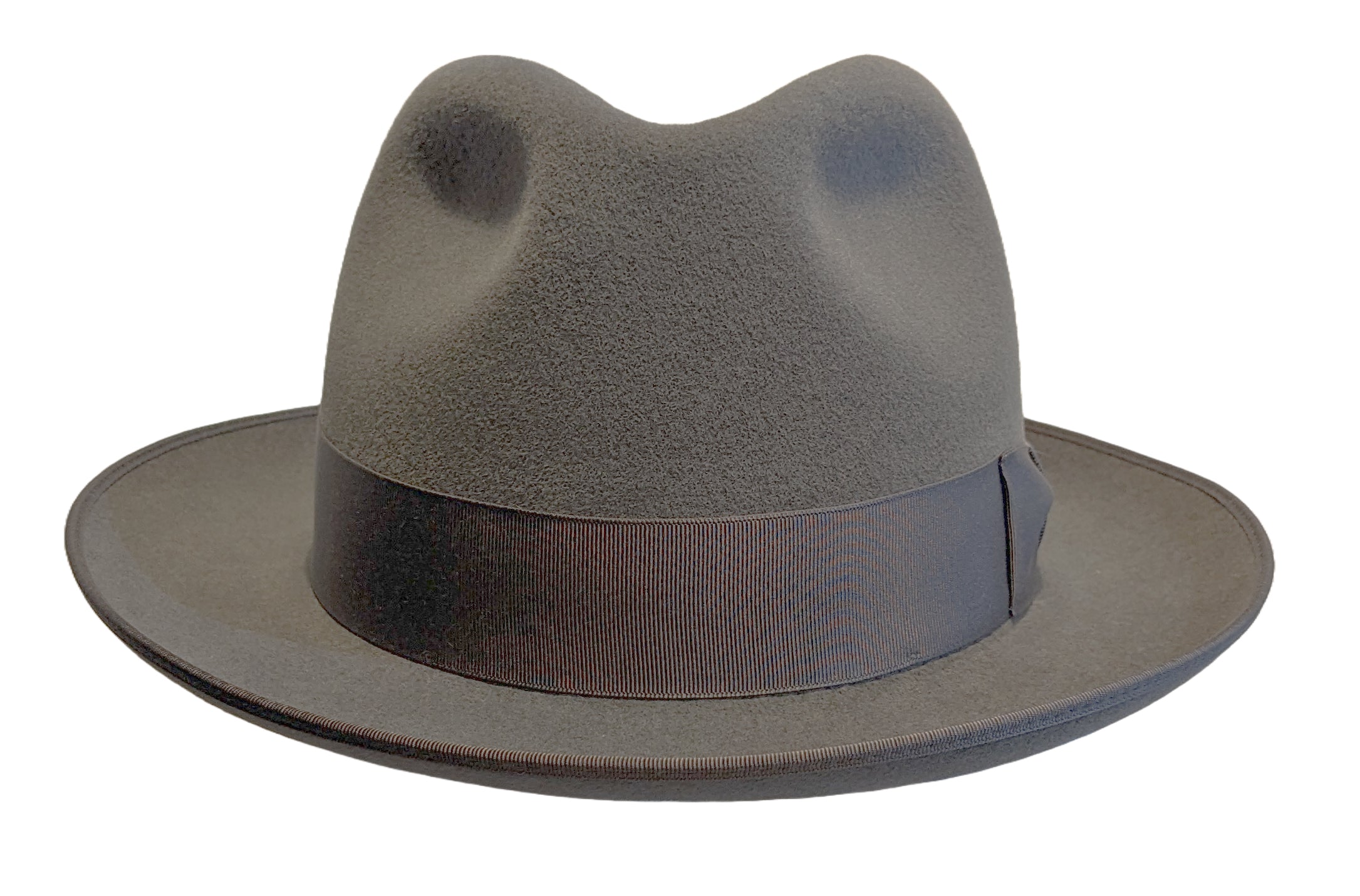 Premium Tonak Velour Finish Fur Felt Fedora Hat - Mid Brimmed in Classic Gray | Stylish Men's & Women's Fashion Accessory for Outdoor Events, Weddings & Vintage Looks