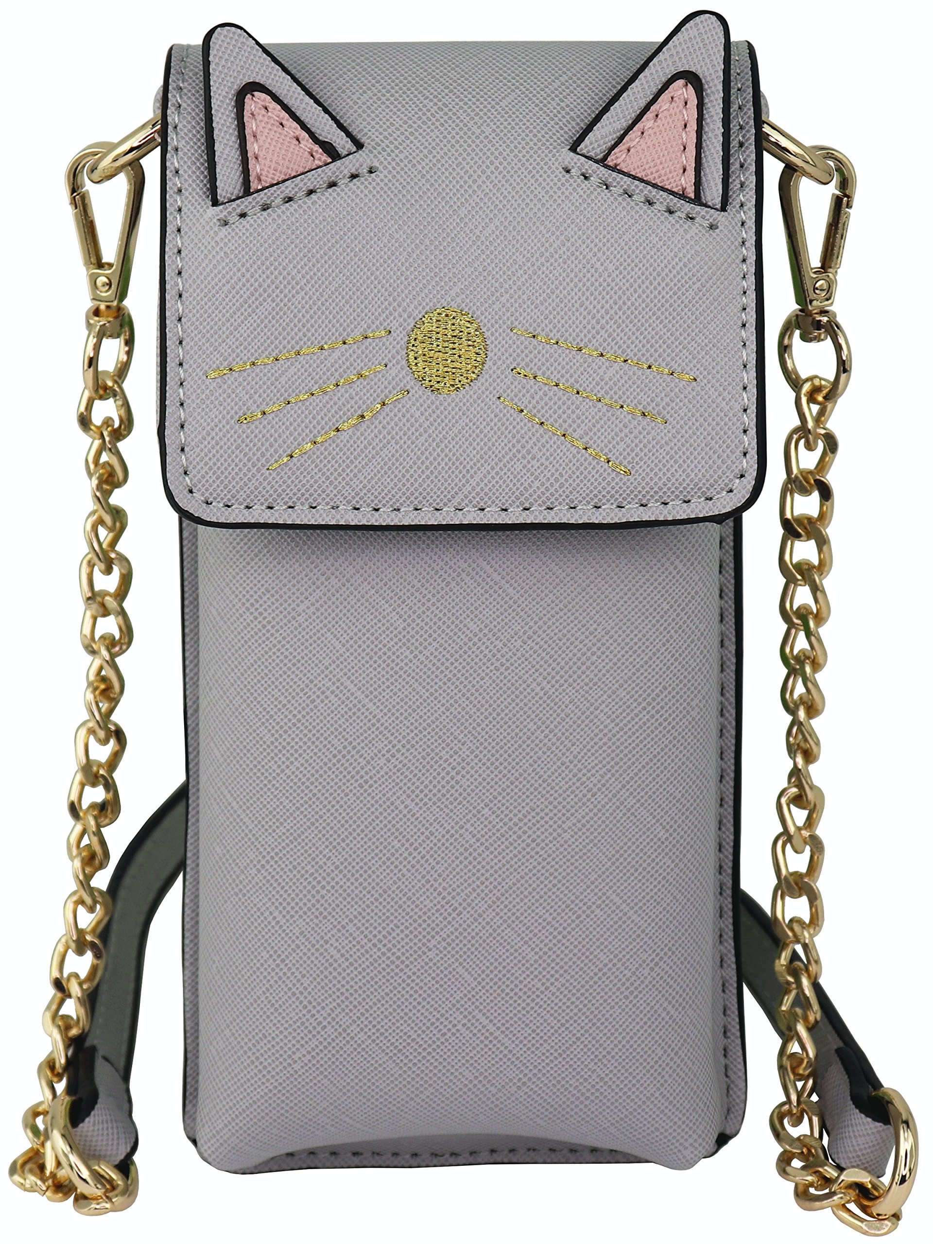 B BRENTANO Vegan Saffiano Leather Cat Crossbody Phone Purse - Stylish & Cruelty-Free Handbag for Women, Perfect for Everyday Use, Shopping & Travel