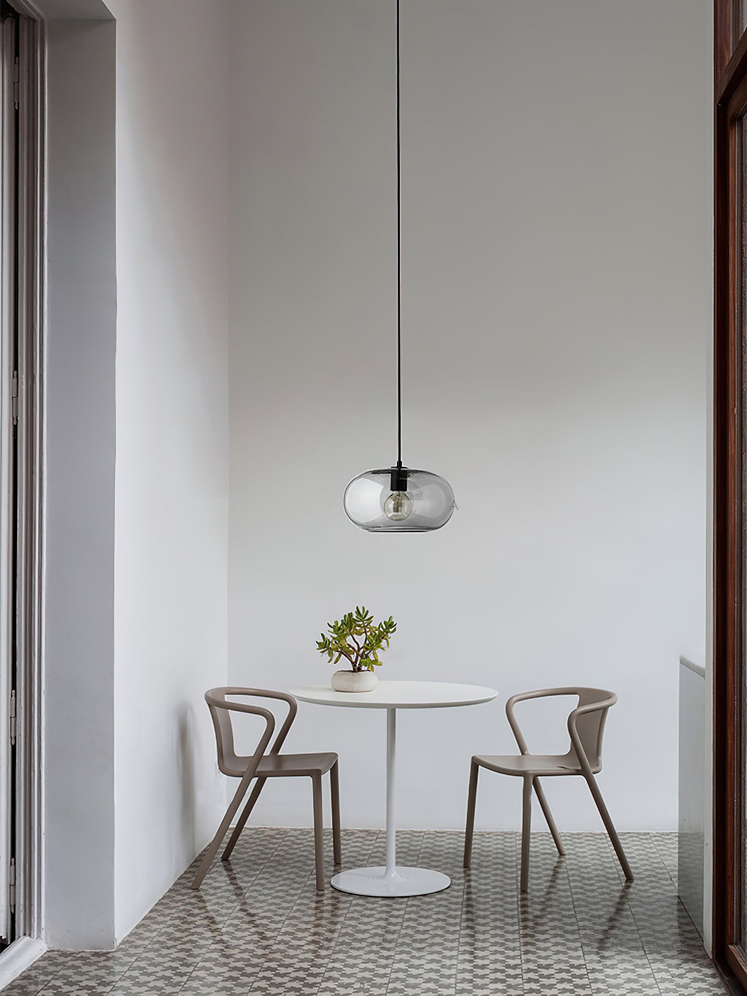 Horizon Glass Pendant Light - Modern Hanging Chandelier for Kitchen Island, Dining Room & Bedroom Lighting - Elegant Ceiling Fixture with Clear Glass Shade