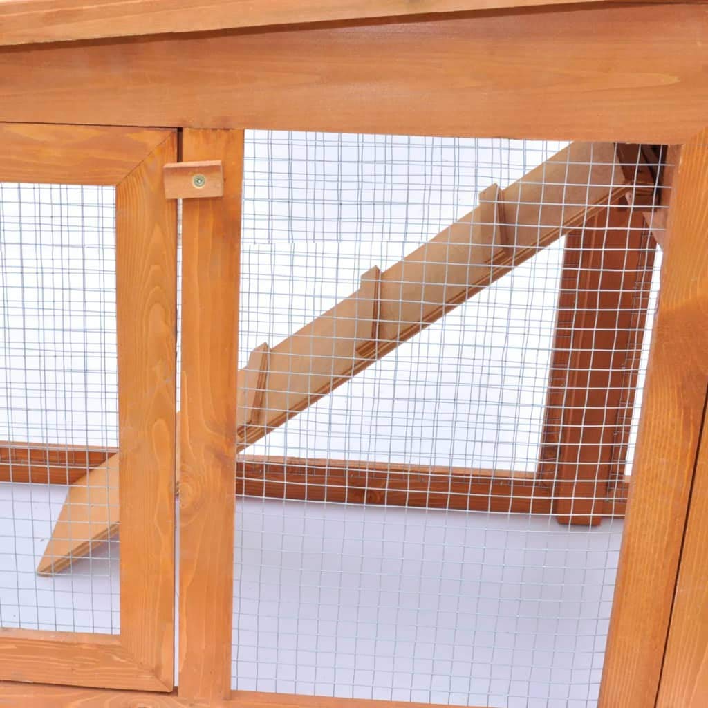 Premium Wooden Rabbit Hutch for Outdoor & Indoor Use - 2-Story Bunny Cage with Waterproof Roof, Stairs & Cleaning Tray - Guinea Pig House for Small to Medium Pets - Perfect for Backyard, Garden or Home Use