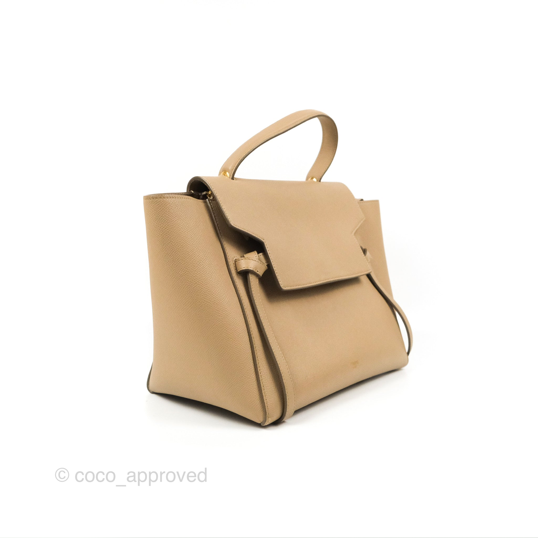 Celine Mini Belt Bag in Light Taupe - Genuine Grained Calfskin Leather with Gold Hardware | Perfect for Everyday Use, Work & Travel