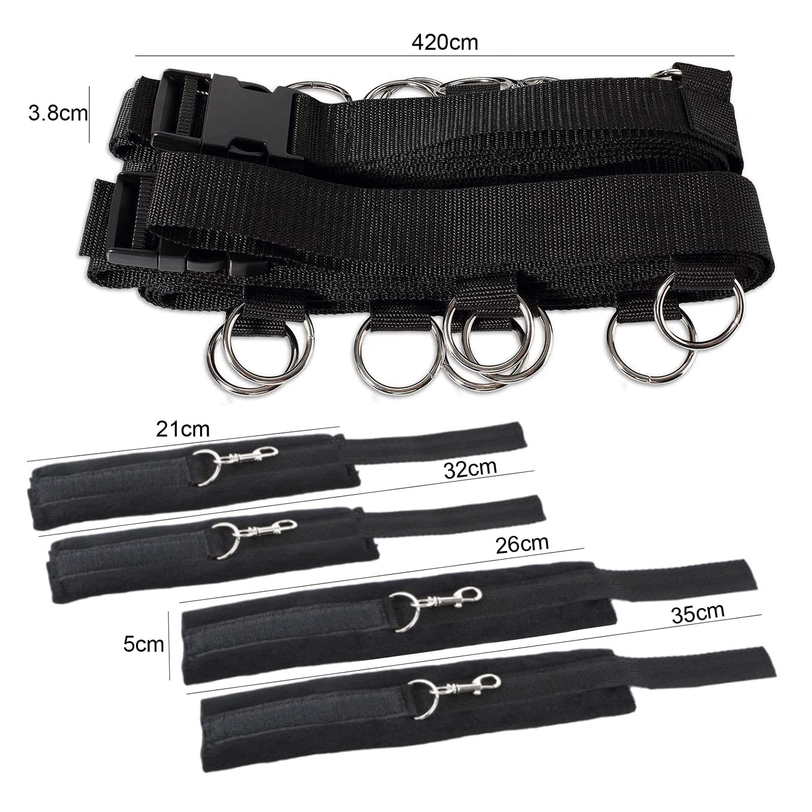 BDSM Bed Restraints Set - Handcuffs & Ankle Cuffs for Couples | Beginner-Friendly Bondage Kit | Bedroom Toys for Couples | Perfect for Spicing Up Your Sex Life & Exploring Kinky Play