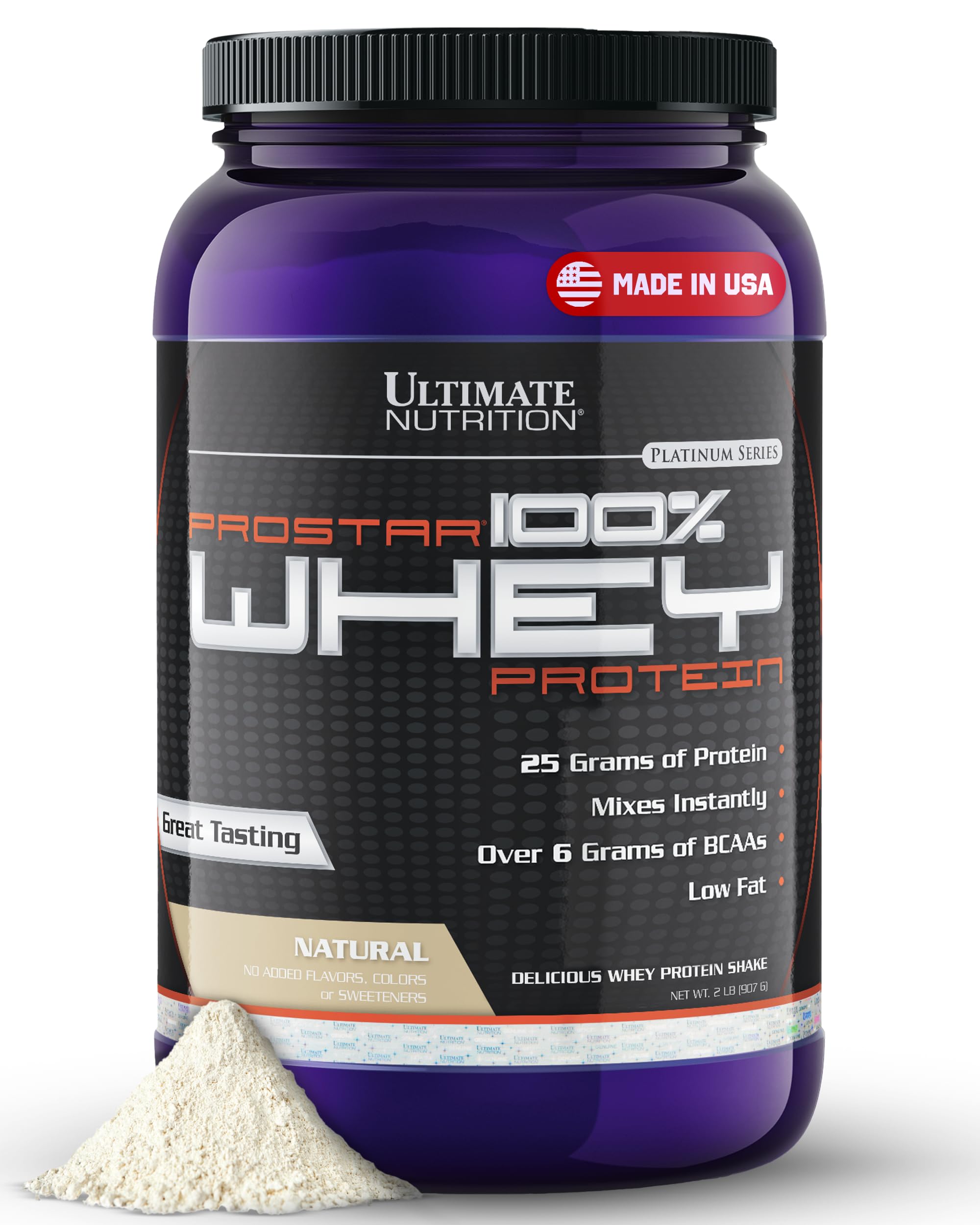 Ultimate Nutrition Prostar Whey Protein Powder Isolate - Low Carb, High Protein Shake for Muscle Gain & Recovery - Keto Friendly, Low Sodium & Fat - 2 lbs Tub - Perfect for Post-Workout, Weight Loss & Healthy Lifestyle