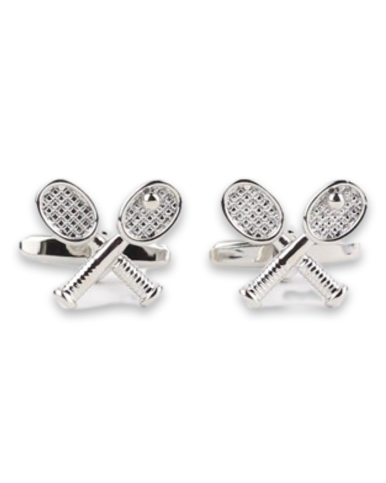 DÉCLIC Tennis Cufflinks for Men - Elegant Silver Tennis Racket Cuff Links - Perfect Gift for Tennis Lovers, Wedding, Business & Formal Occasions