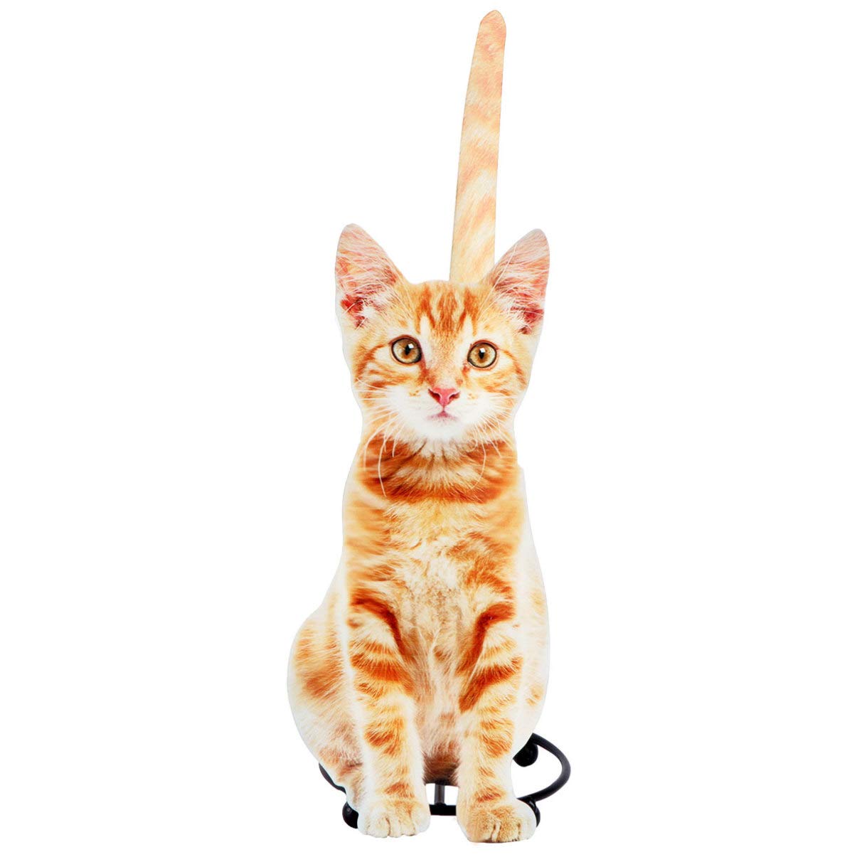 Zerodeko Stainless Steel Cat-Shaped Tissue Holder - Desk Topper, Standing Toilet Paper Roll Rack, Car Tissue Dispenser - Retro Iron Metal Home & Office Accessory for Bathroom, Kitchen, Car, and Desk Organization