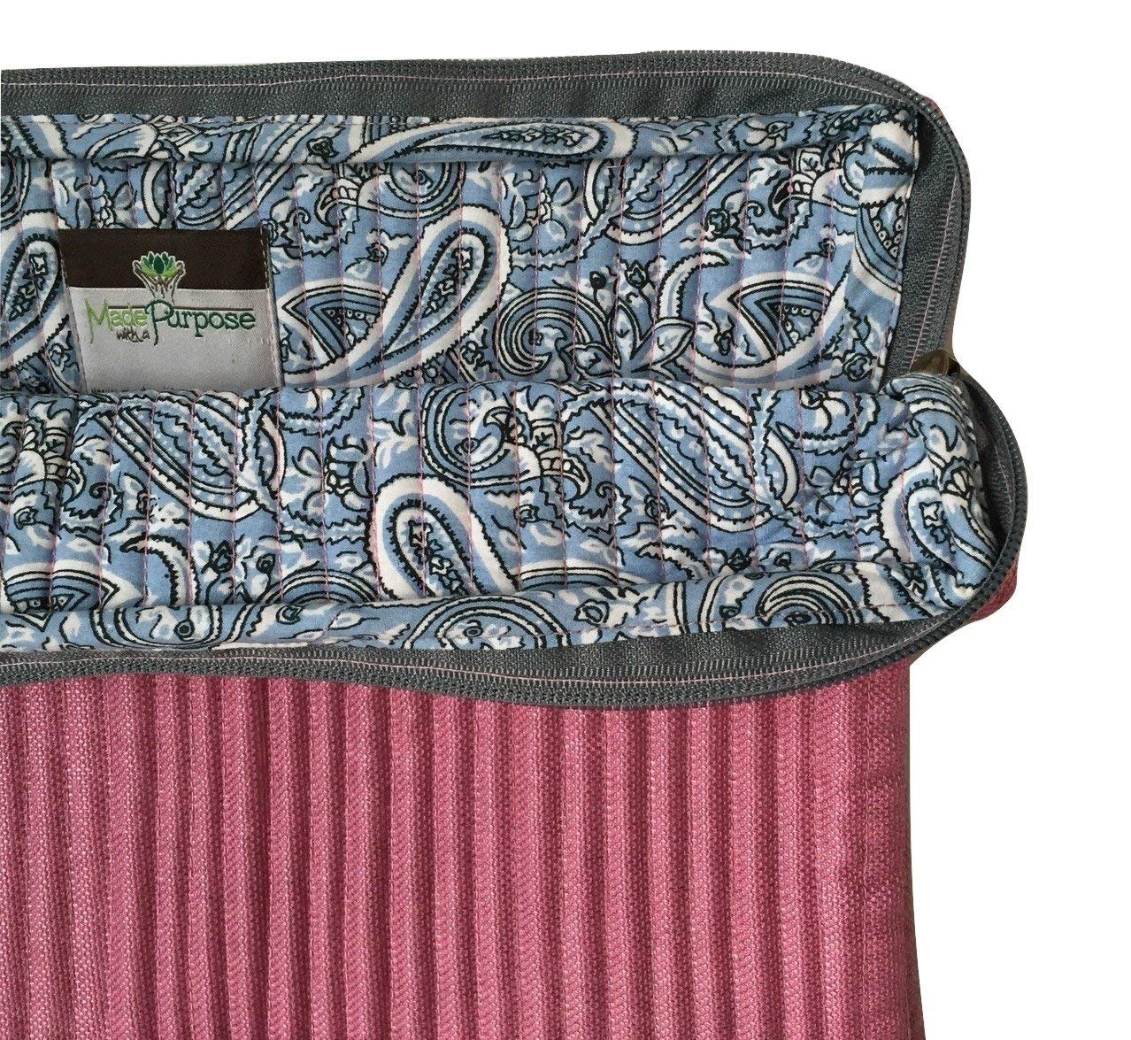 13 Inch MacBook Pro Laptop Case - Pink Paisley Fair Trade Computer Sleeve & Travel Bag for Work, School, and Business Trips