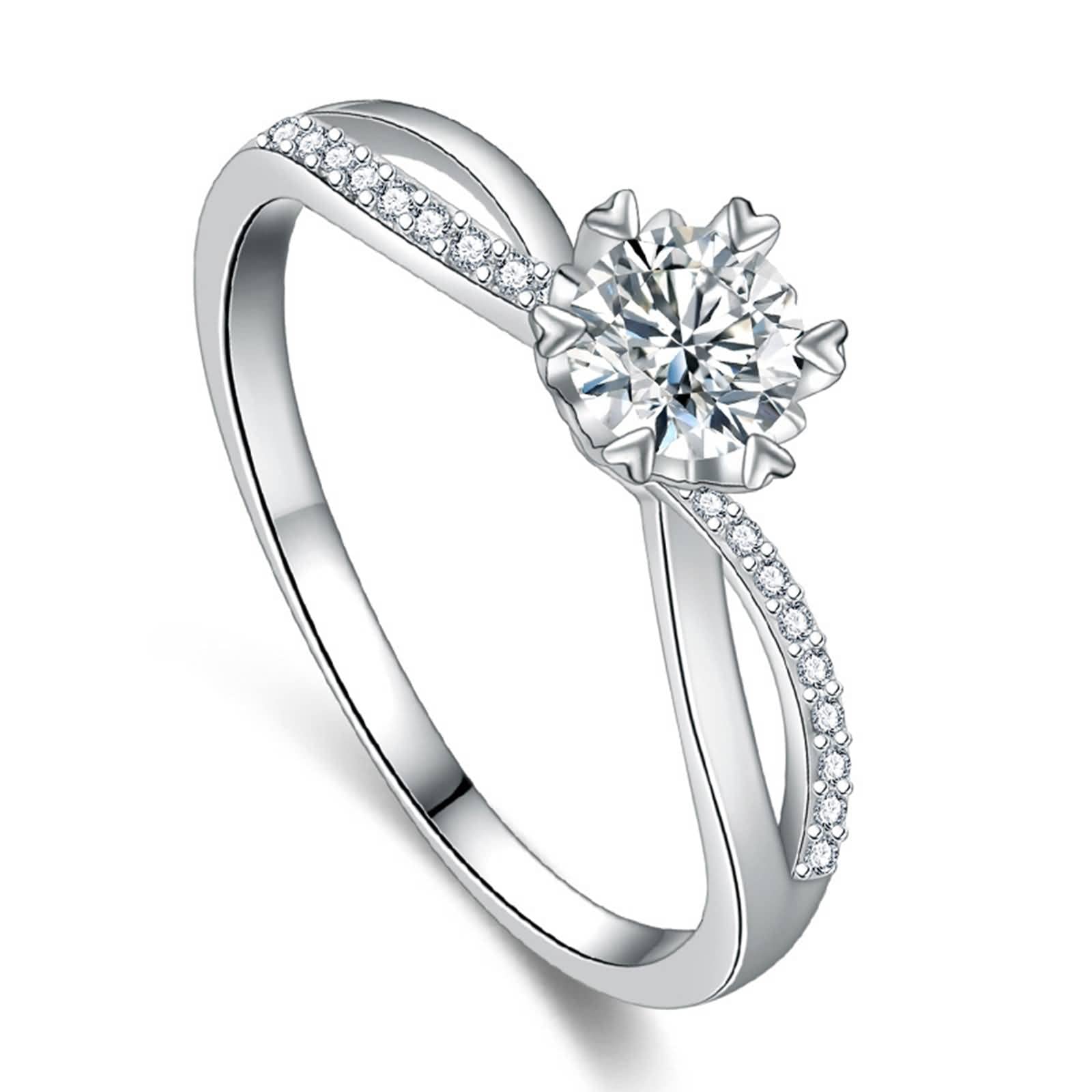 Stfery Infinity Twist Engagement Ring for Women - 14K Gold & Sterling Silver CZ Wedding Band, Romantic Gift for Her | Perfect for Anniversaries, Proposals & Special Occasions