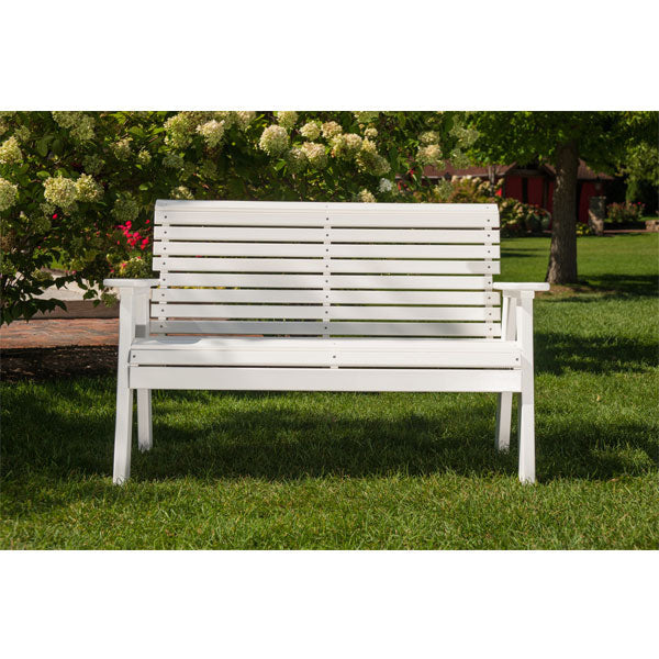 Plain Poly Bench - Durable Outdoor & Indoor Bench for Patio, Garden, Poolside, and Entryway - Weather-Resistant Polyethylene Seating