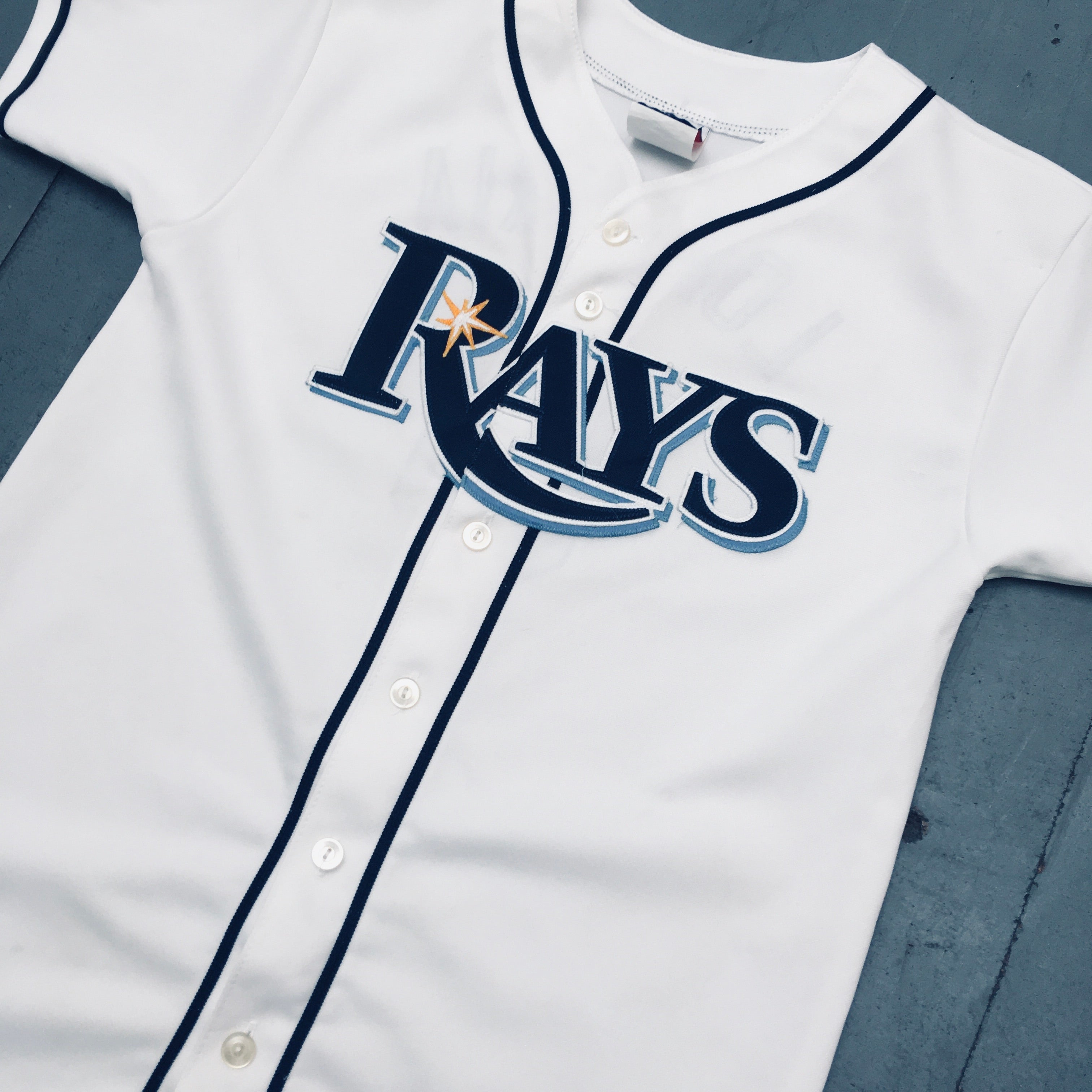 Evan Longoria 2008 Tampa Bay Rays White Majestic Stitched Baseball Jersey Size S - Authentic MLB Replica Jersey for Fans & Collectors - Perfect for Games, Events, and Sports Memorabilia Display
