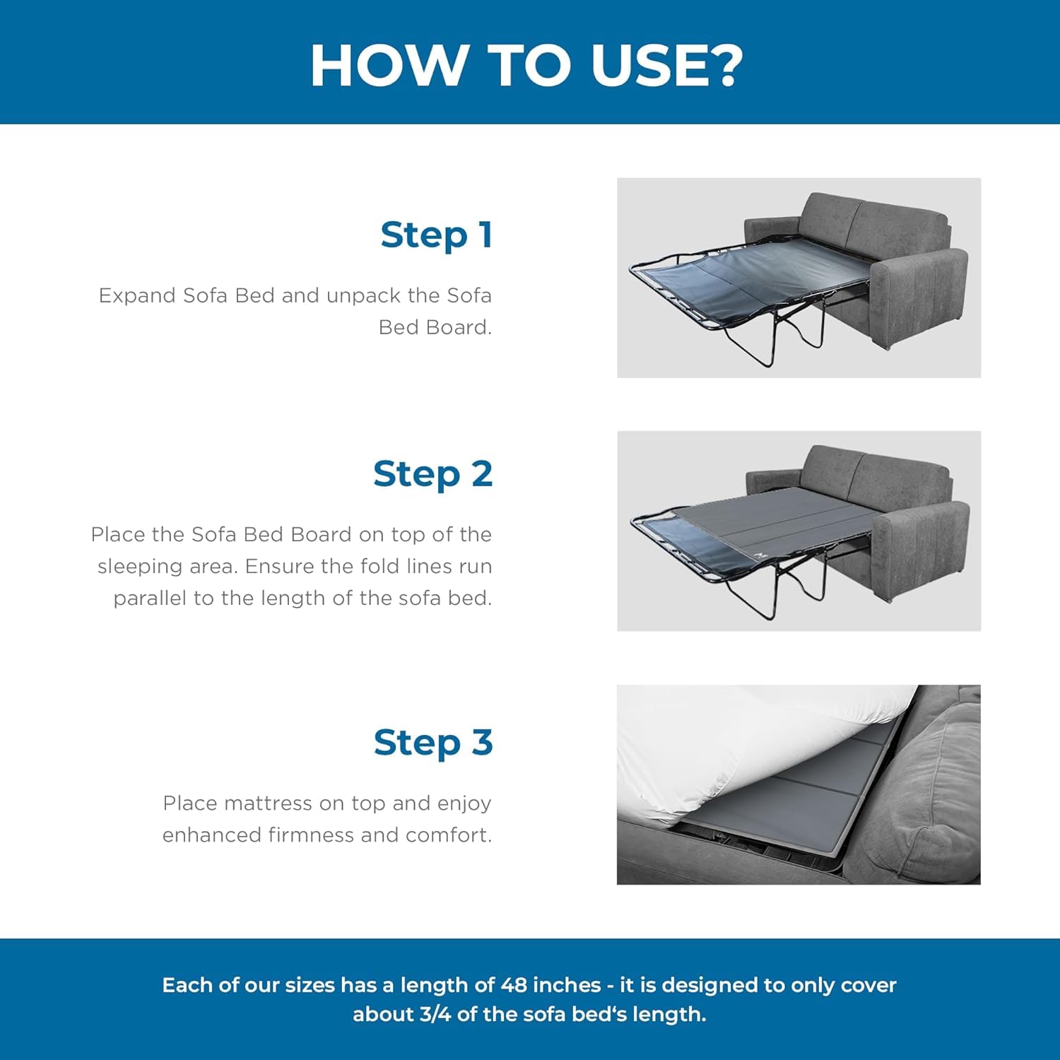 **Heavy Duty Sleeper Sofa Support Board (48x48 Inches) - Reinforced Wood Sofa Bed Support for Pull Out Couch Mattress, Sleeper Bar Shield - Ideal for Guest Rooms, Living Rooms & Small Spaces - SleeperSaver by Meliusly**