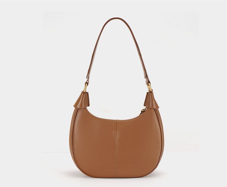 Stylish Semi-Circle Soft Leather Tote Bag for Women - Lightweight & Durable Handbag for Work, Travel & Everyday Use