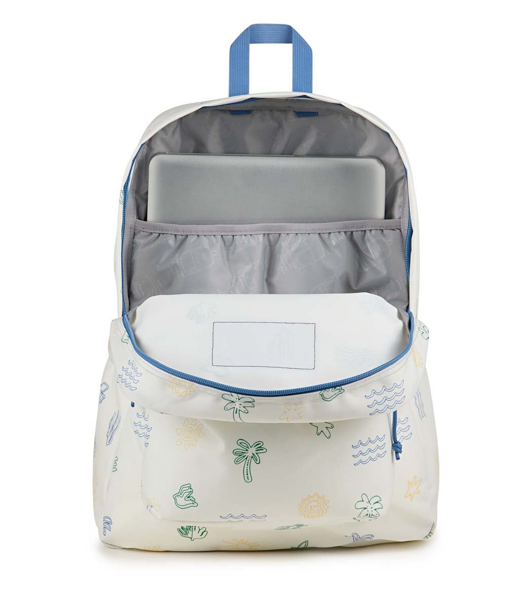 JanSport SuperBreak Plus Backpack - Lightweight Laptop Backpack for School & Travel, Durable Sunny Sketches Design - Perfect for Students, Commuters & Outdoor Adventures