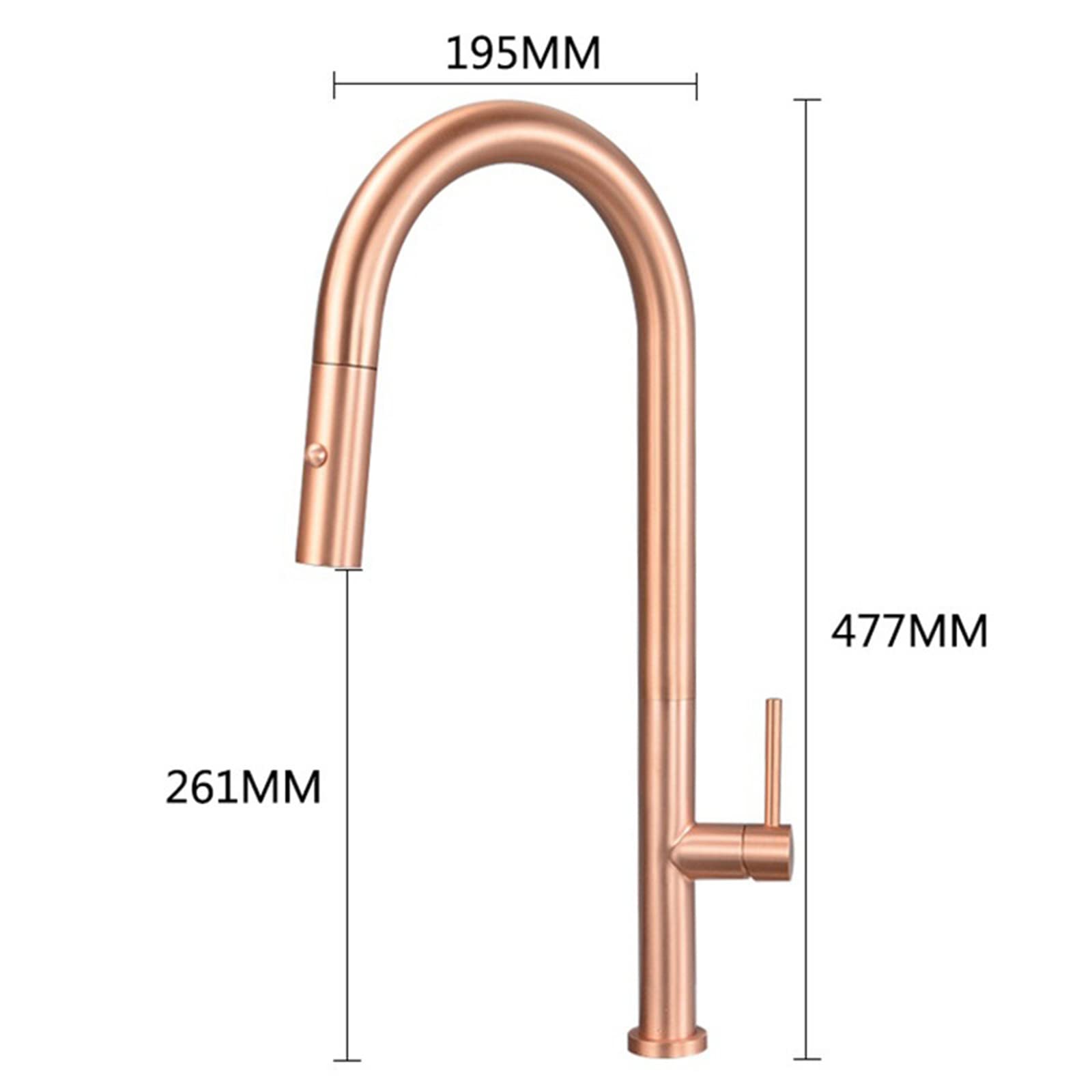 **Rose Gold Pull-Down Kitchen Faucet with Sprayer - Stainless Steel Modern Commercial Sink Faucet, Hot & Cold Water Deck Mounted Tap - Perfect for Home, Restaurant & Office Kitchens**
